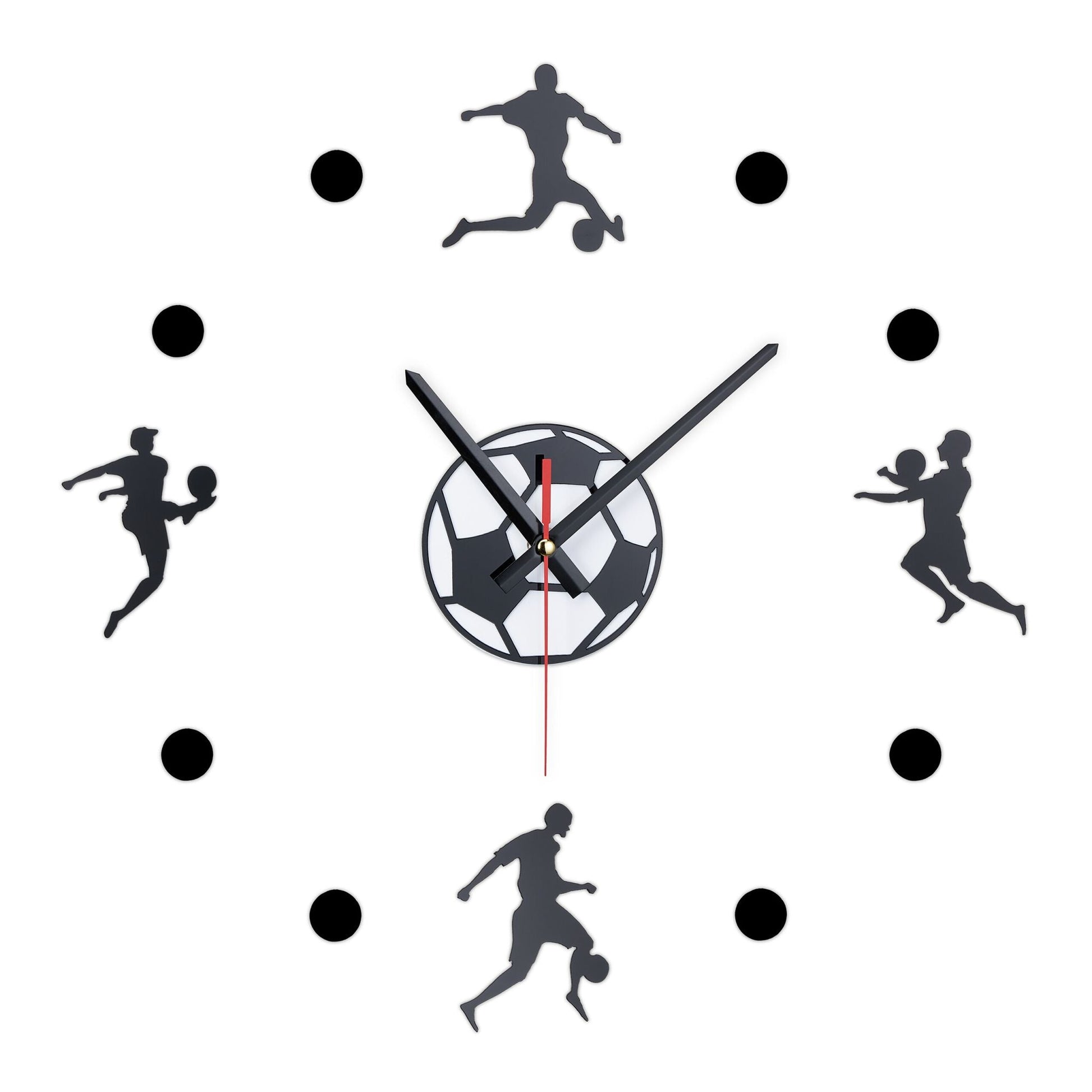 DIY Wanduhr Fussball Weiss-Schwarz von Relaxdays