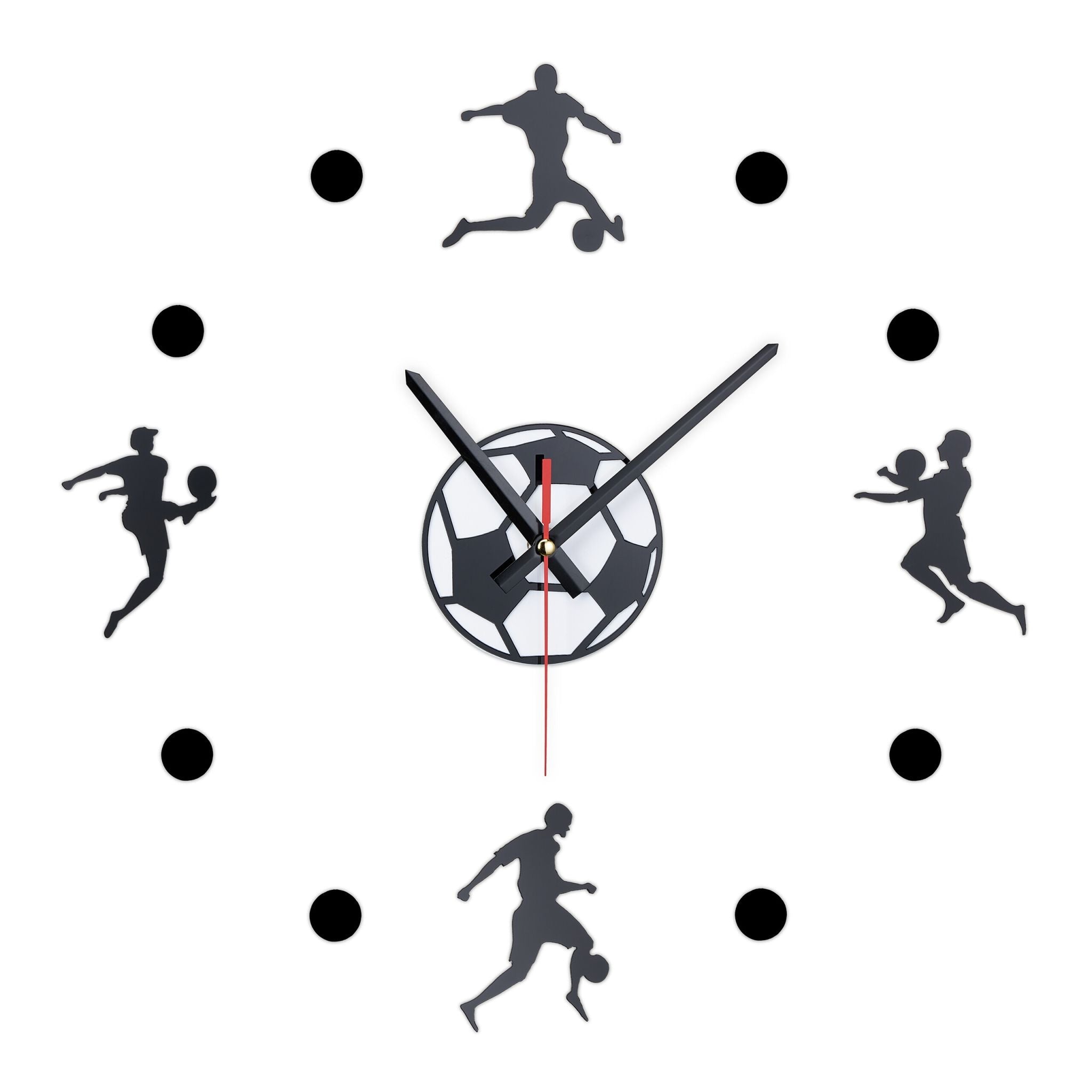 DIY Wanduhr Fussball Weiss-Schwarz von Relaxdays