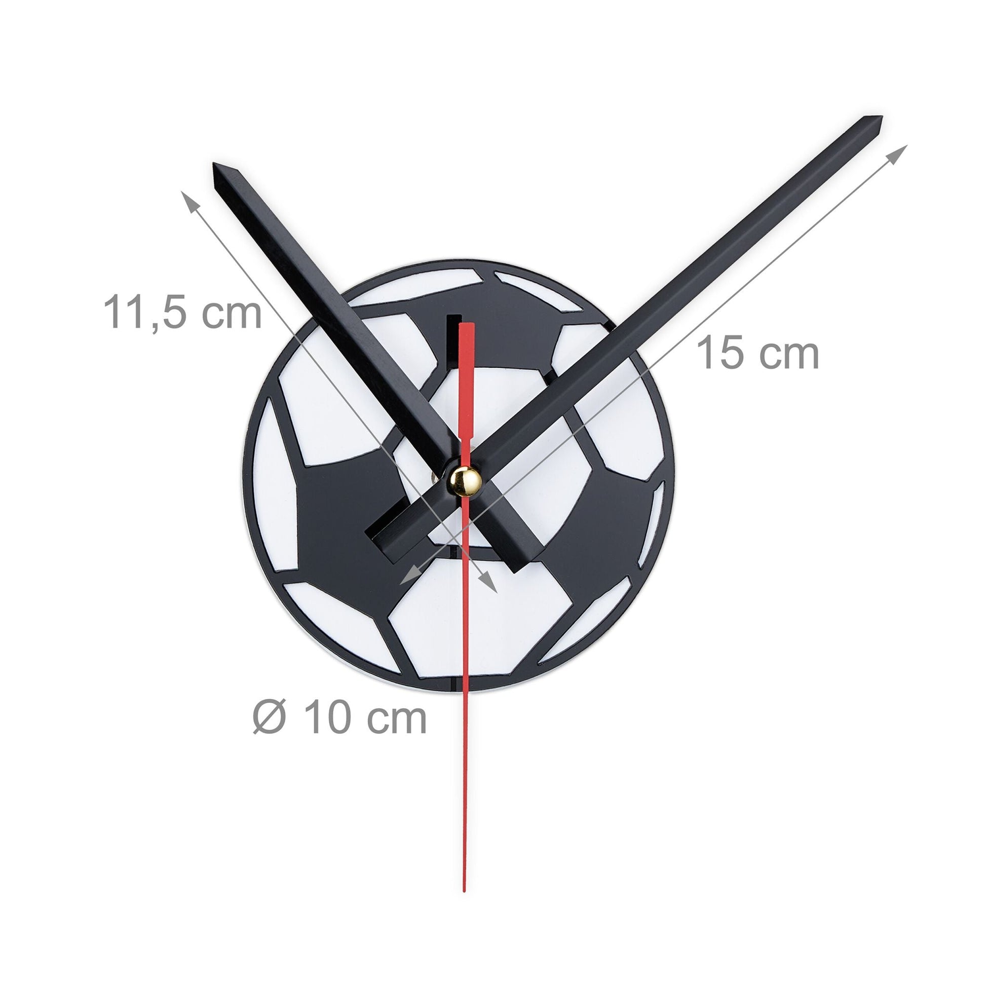 DIY Wanduhr Fussball Weiss-Schwarz von Relaxdays