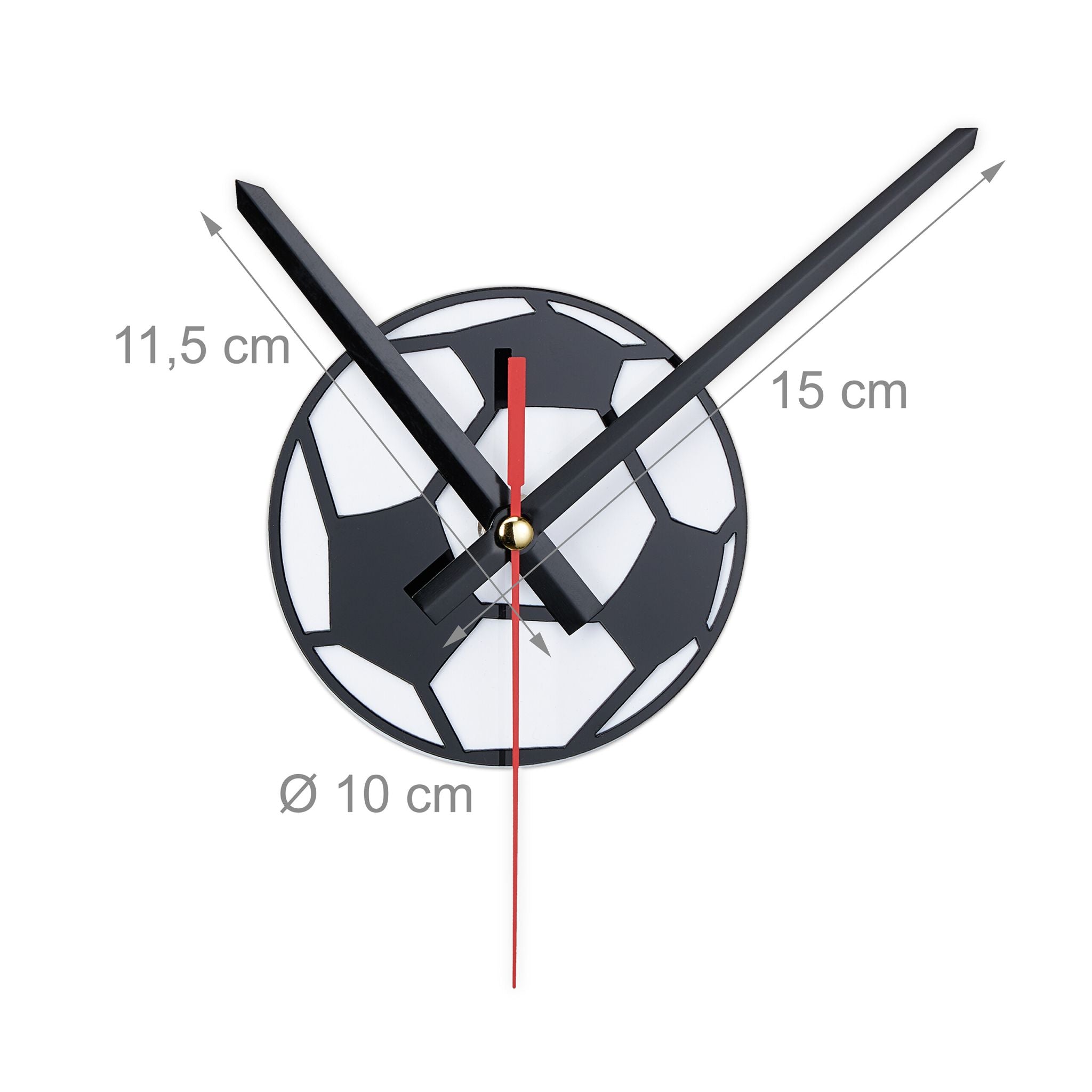 DIY Wanduhr Fussball Weiss-Schwarz von Relaxdays