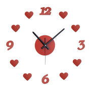 DIY Wanduhr Herzen Rot-Schwarz von Relaxdays