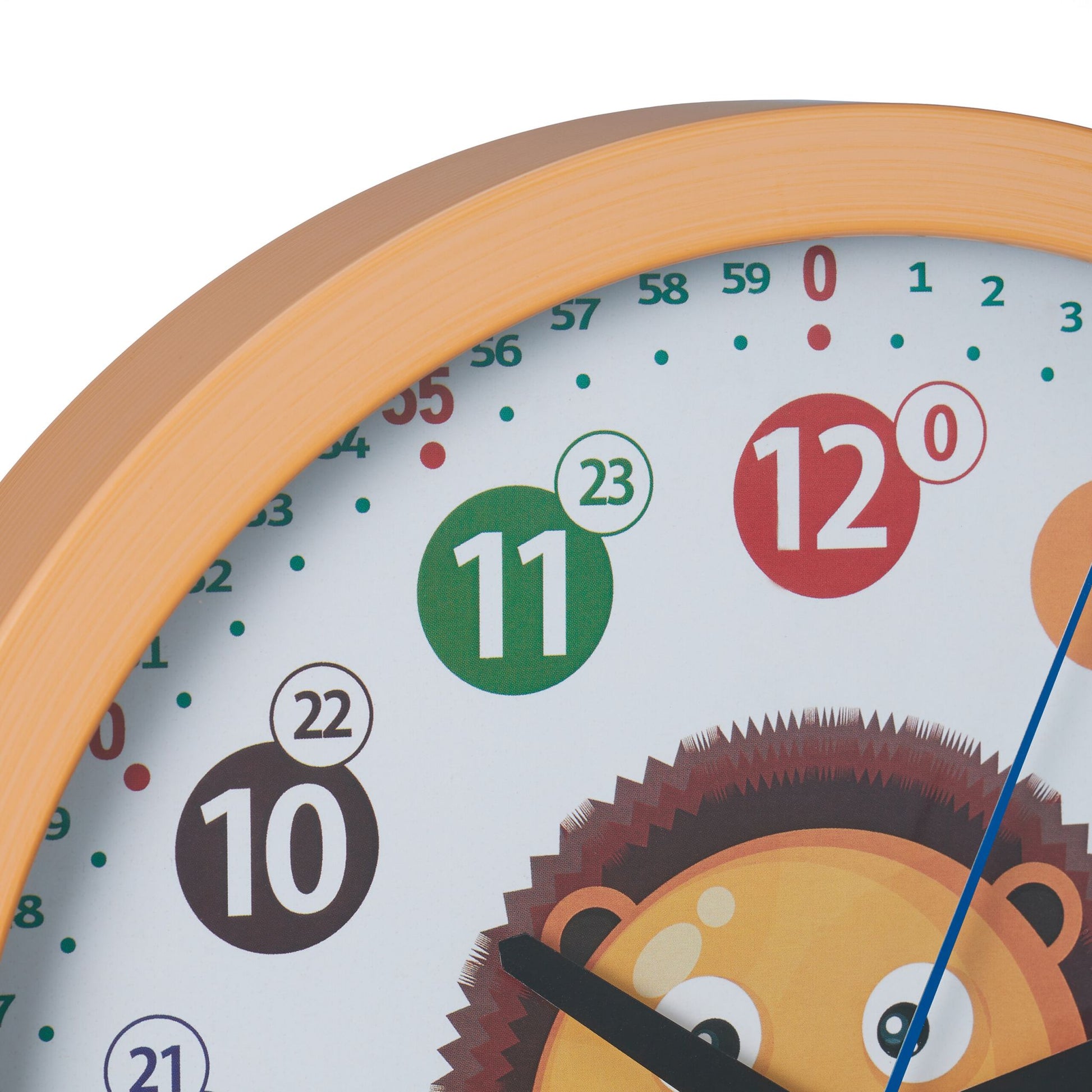 Kinder Wanduhr Löwe Weiss-Gelb-Schwarz von Relaxdays