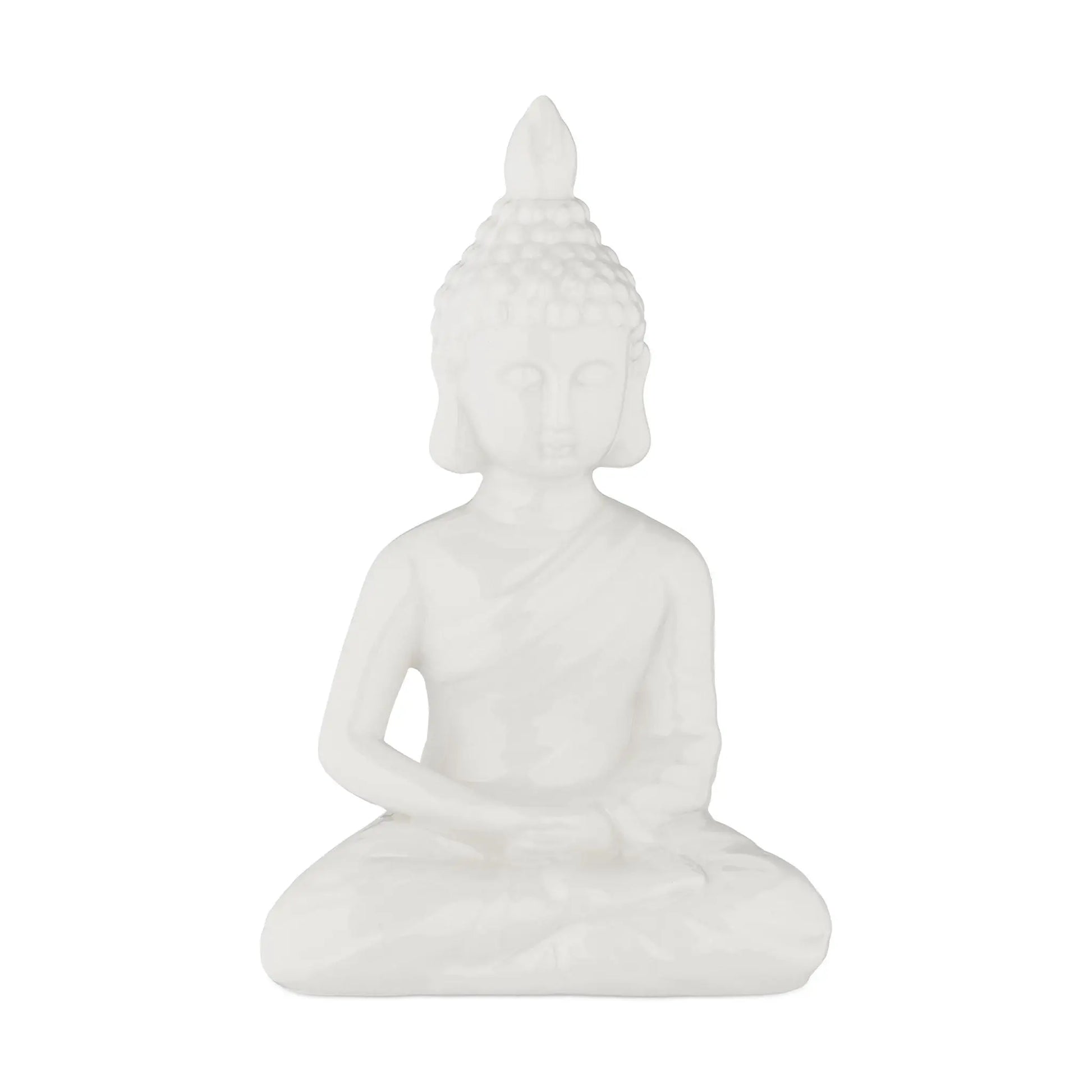 Buddha Figur 17cm Weiss von Relaxdays