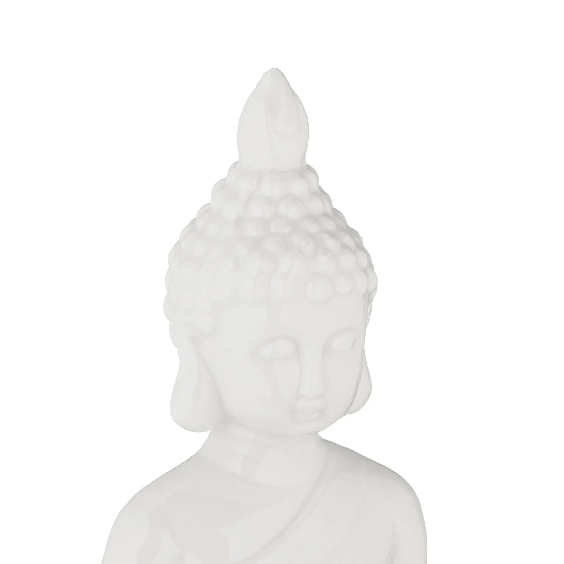 Buddha Figur 17cm Weiss von Relaxdays