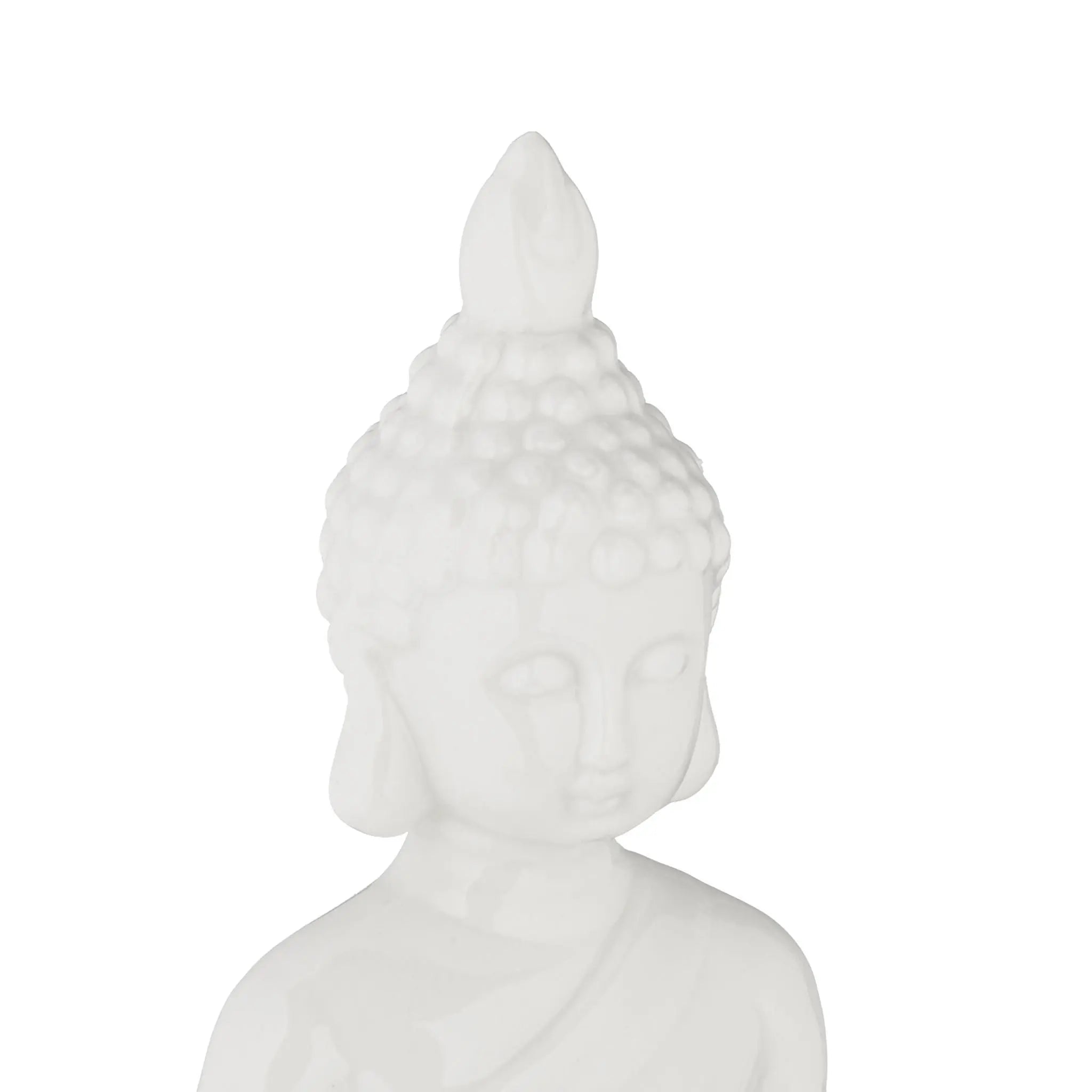 Buddha Figur 17cm Weiss von Relaxdays