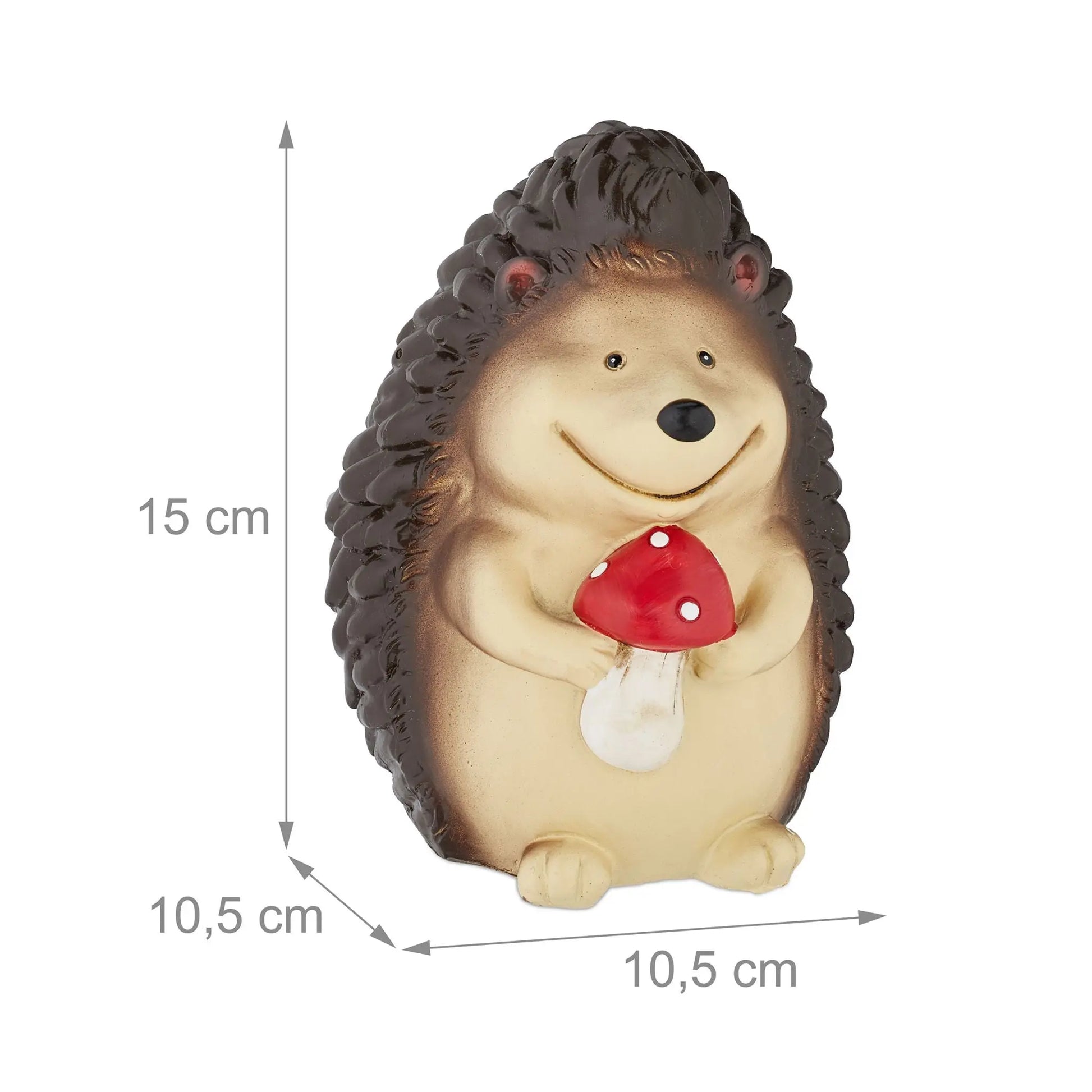Gartenfigur Igel Beige-Braun-Rot von Relaxdays