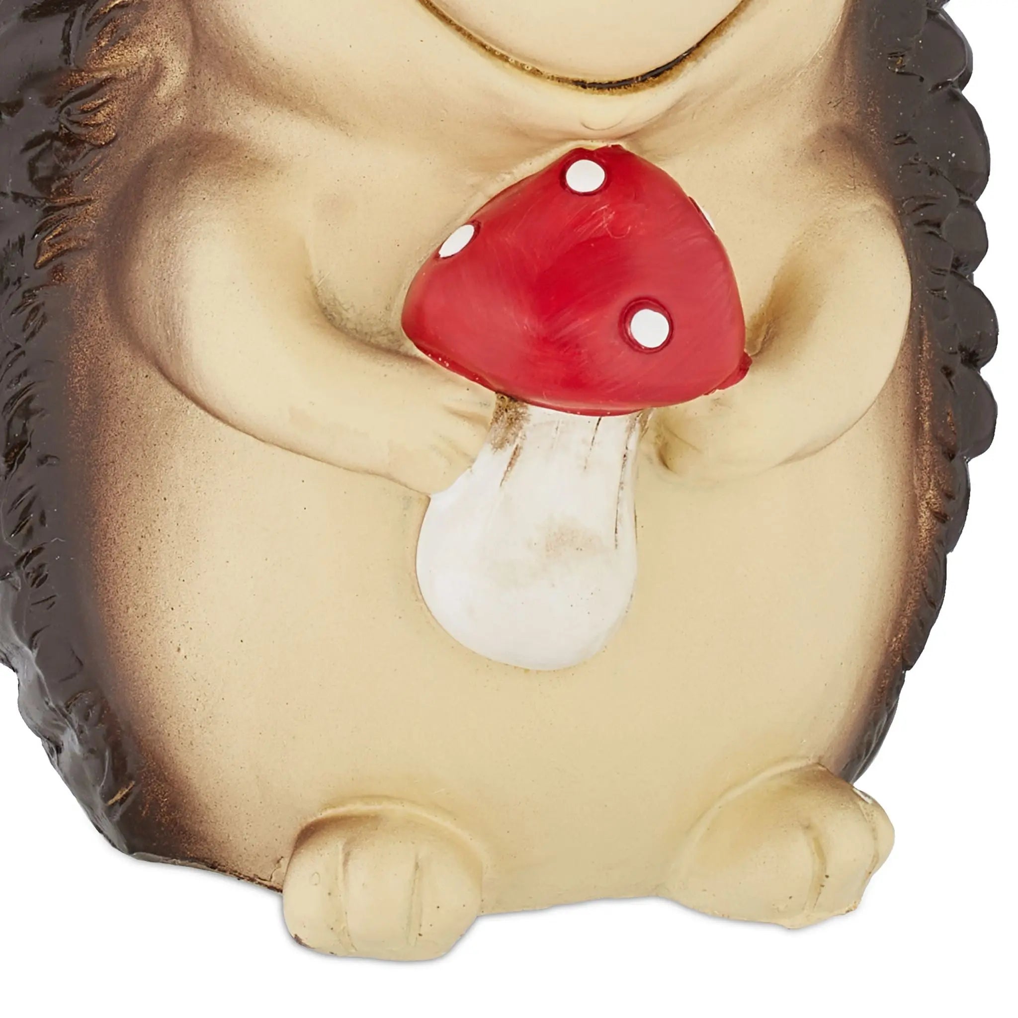 Gartenfigur Igel Beige-Braun-Rot von Relaxdays