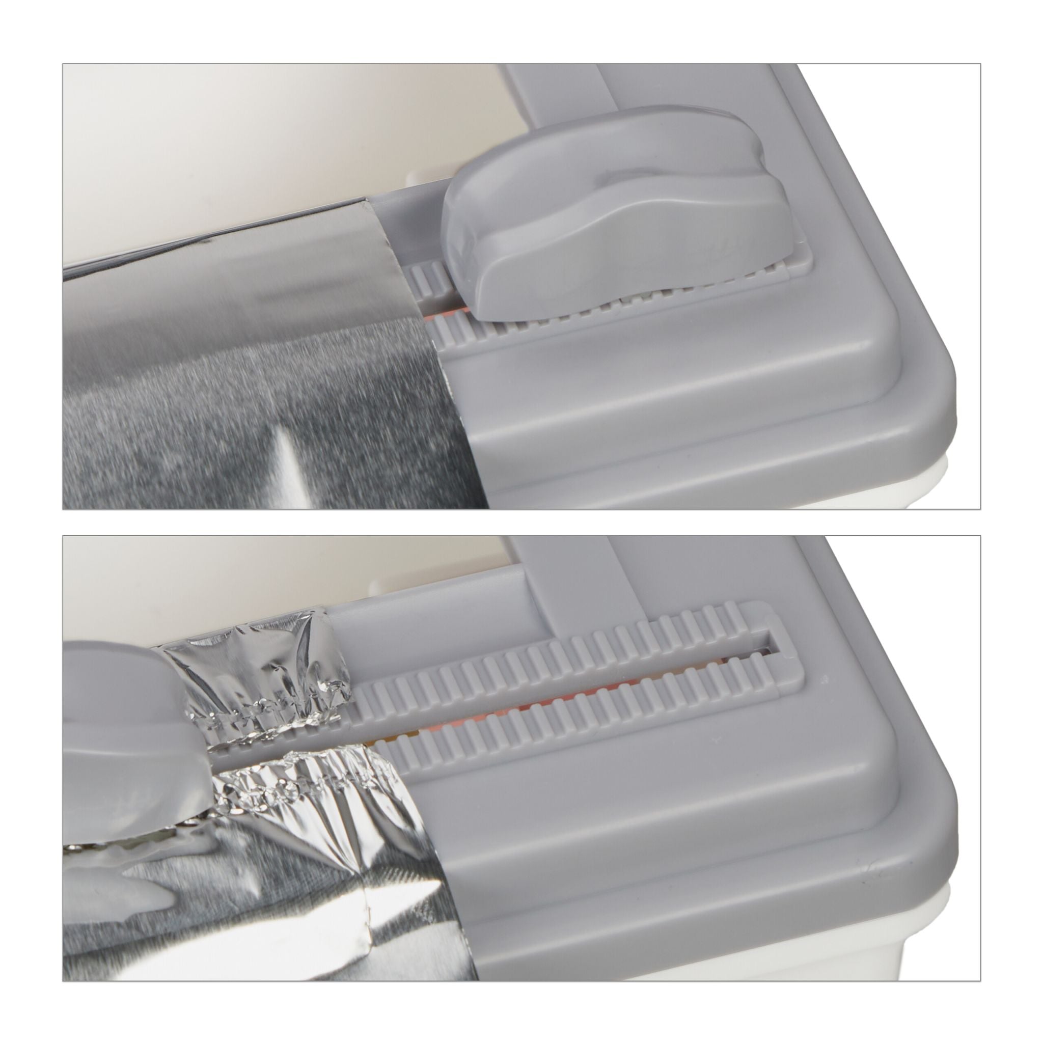 Folienschneider Küche Weiss-Transparent-Grau von Relaxdays