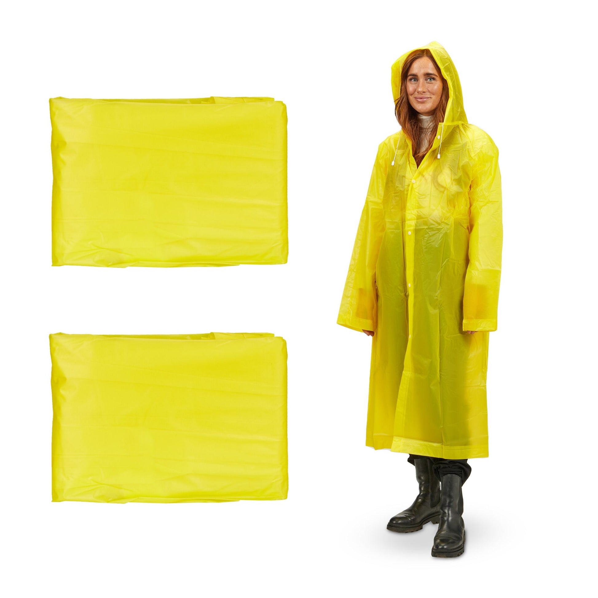Regenmantel 2er-Set Gelb von Relaxdays