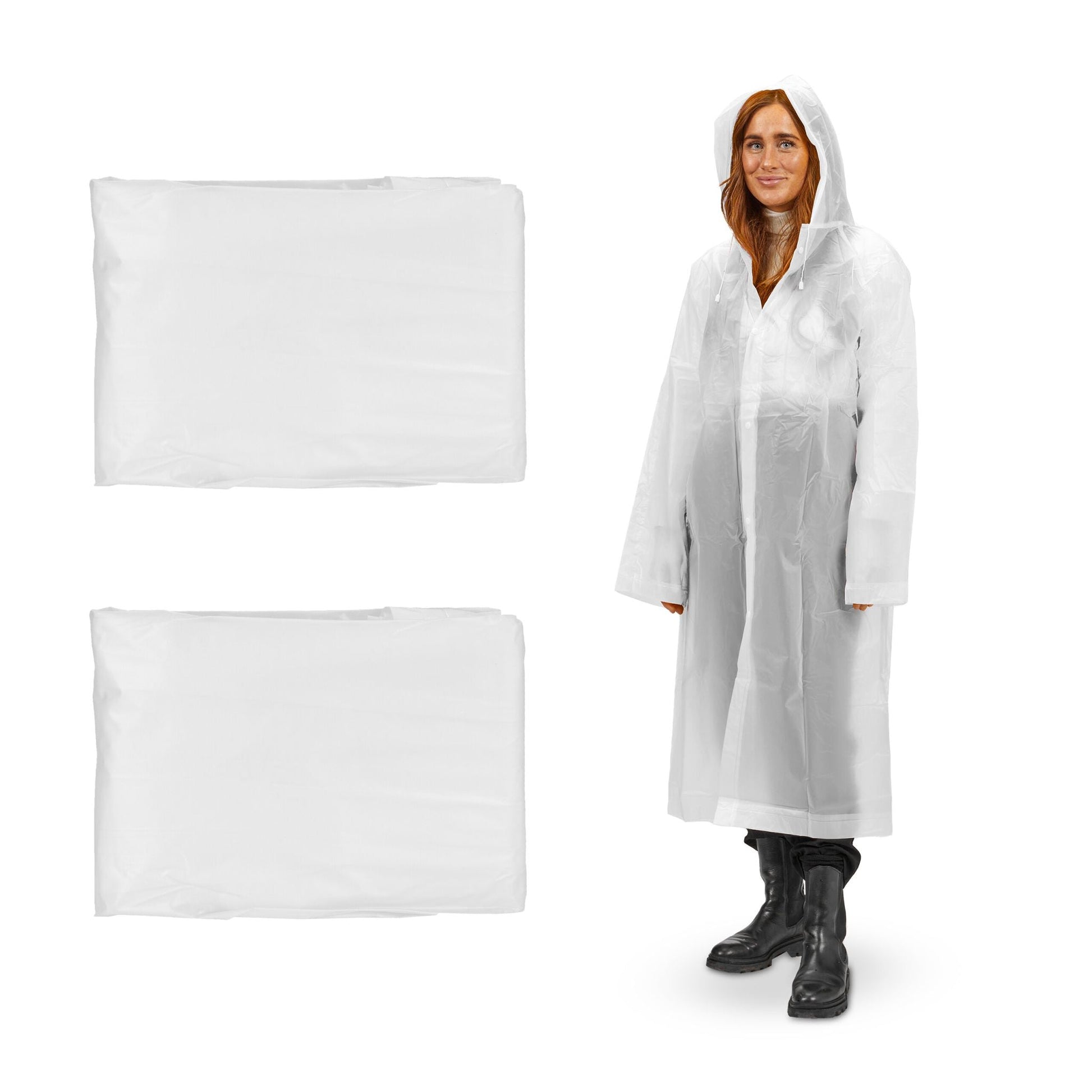 Regenmantel 2er-Set Weiss von Relaxdays