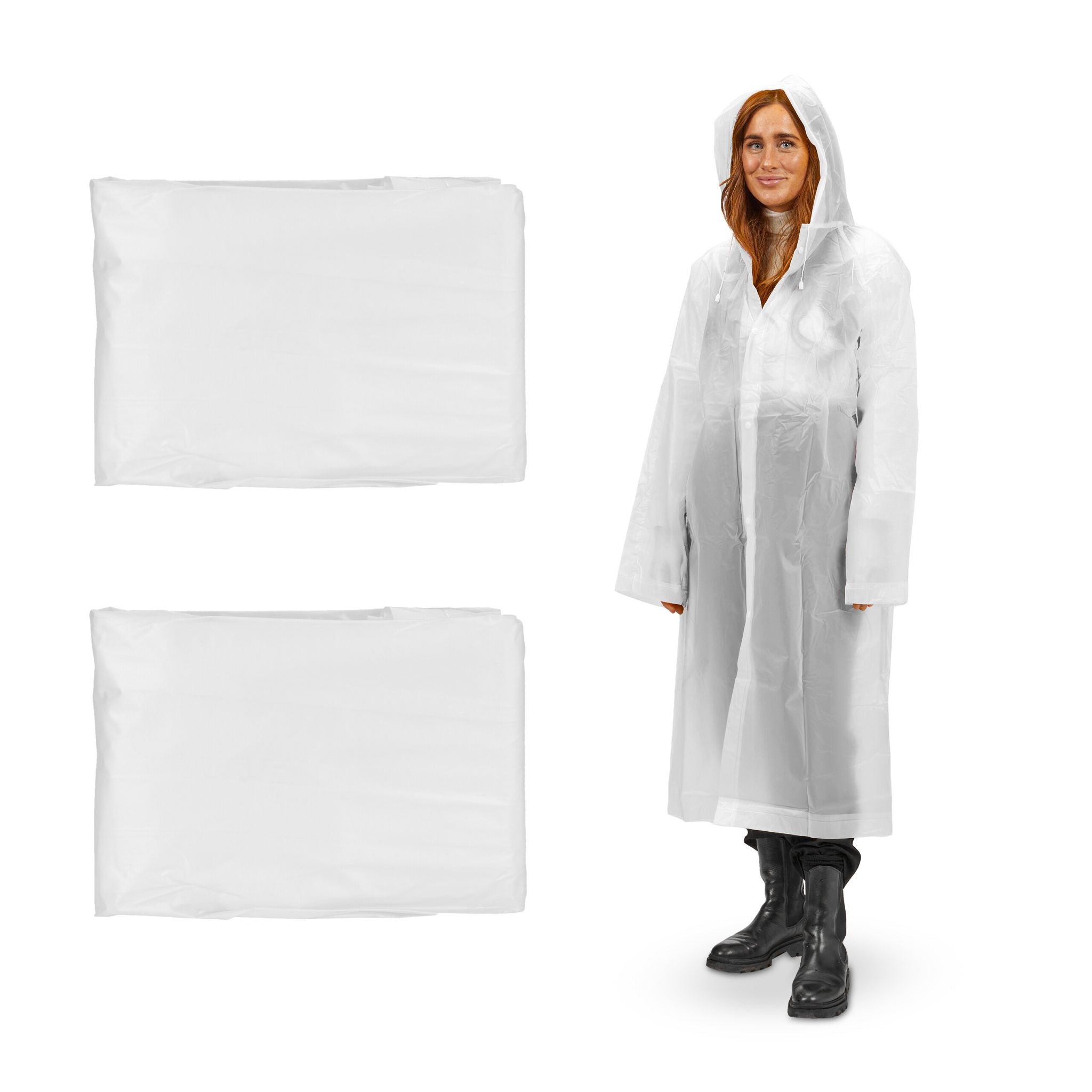 Regenmantel 2er-Set Weiss von Relaxdays