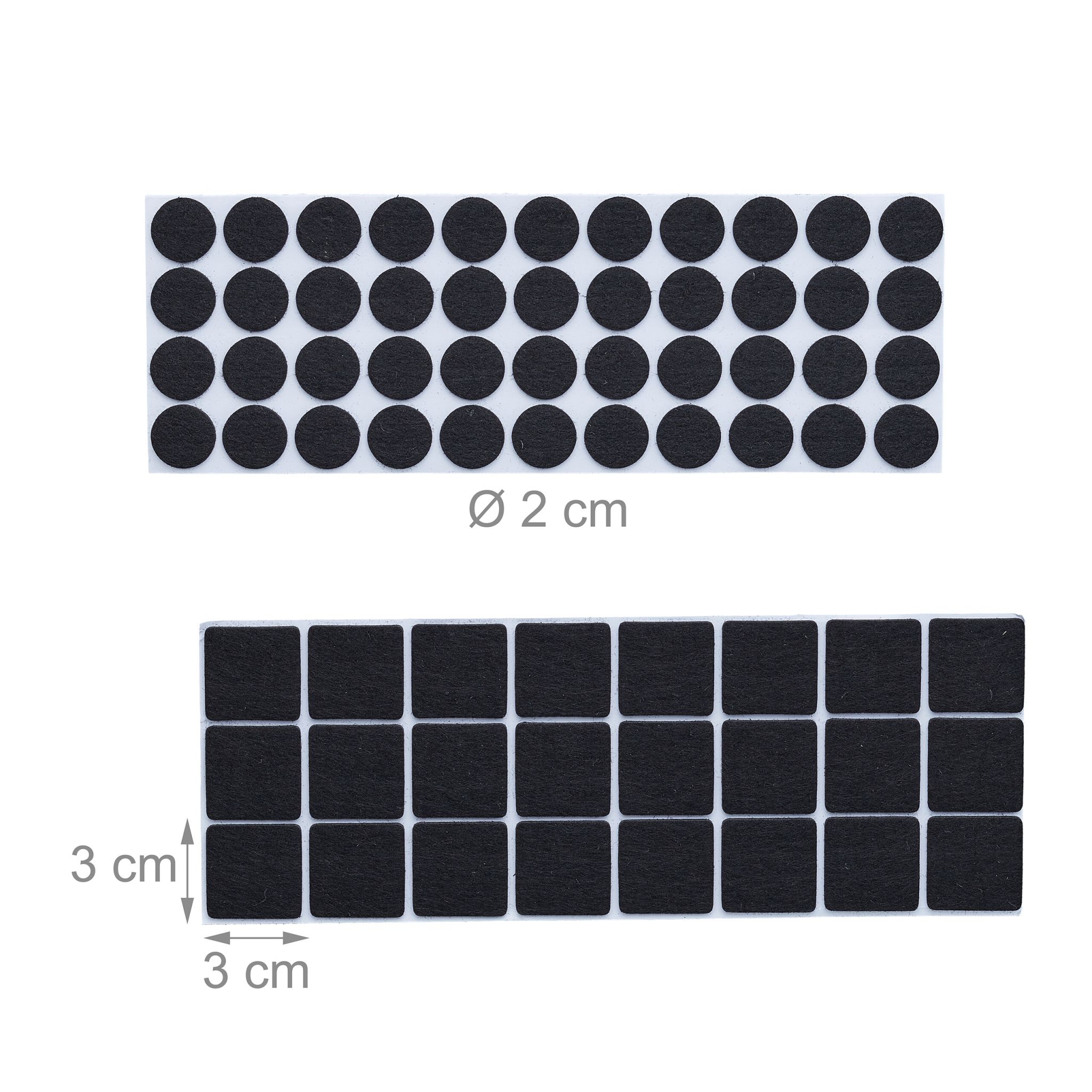 Selbstklebende Filzgleiter 180er Pack Schwarz von Relaxdays