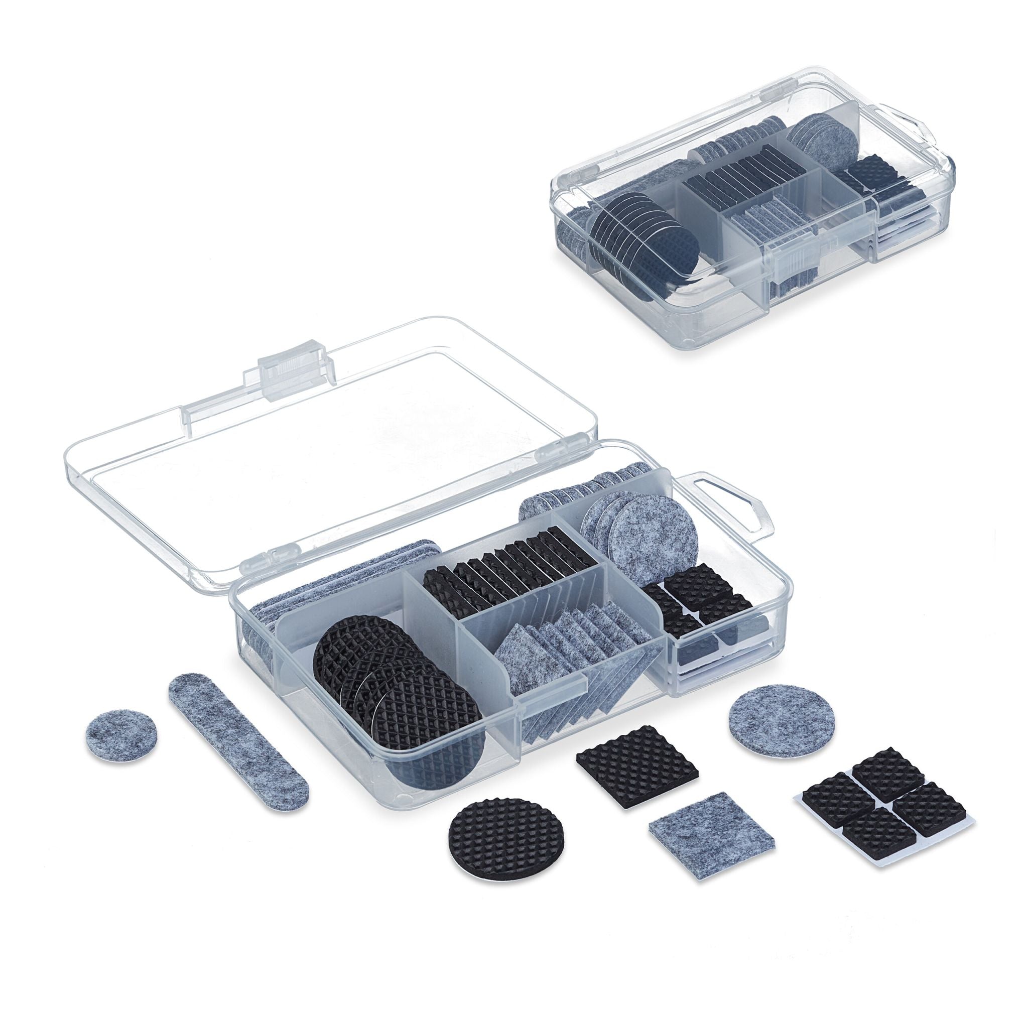 Möbelgleiter Filz & EVA 136er Pack Schwarz-Grau von Relaxdays
