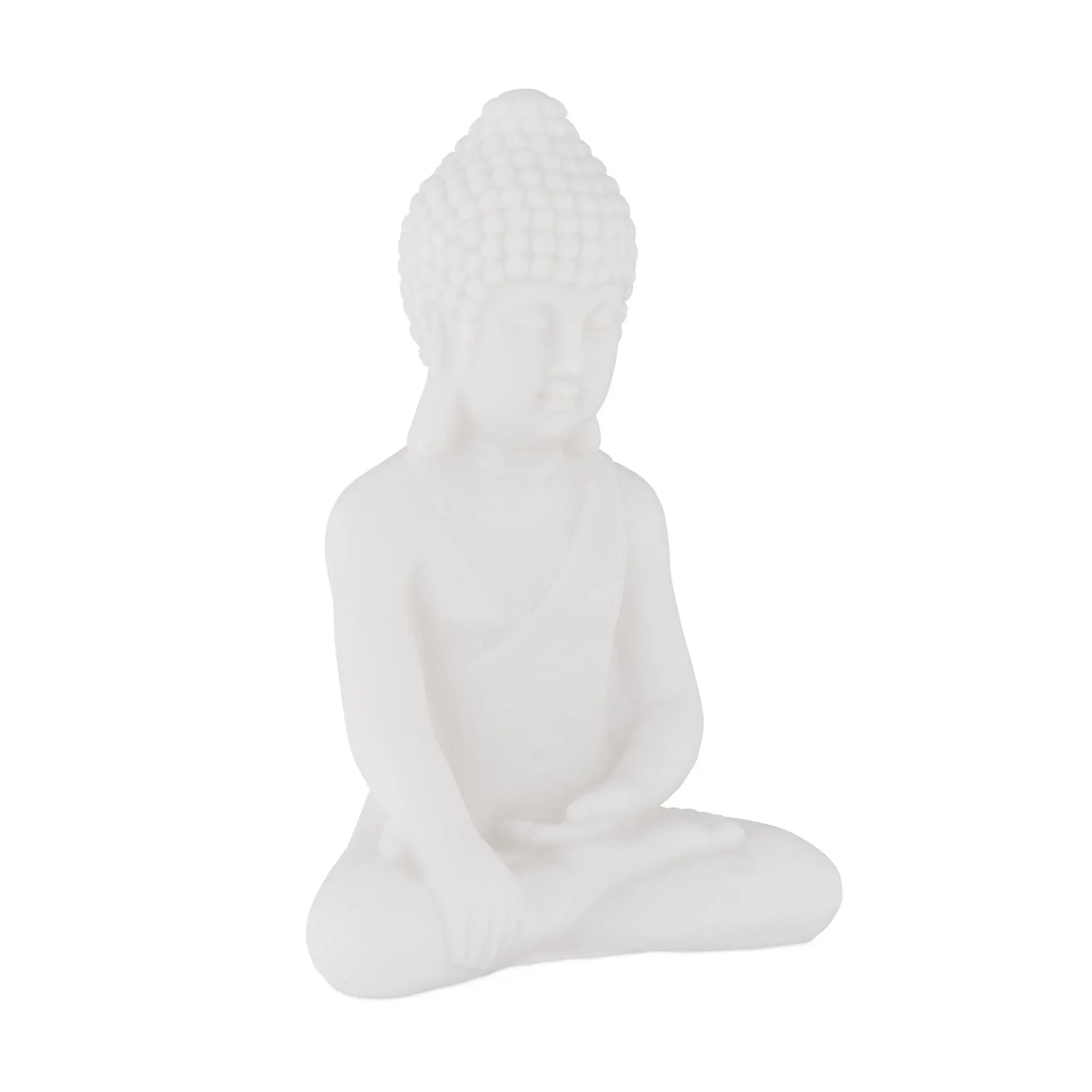 Buddha Figur 17cm Weiss von Relaxdays