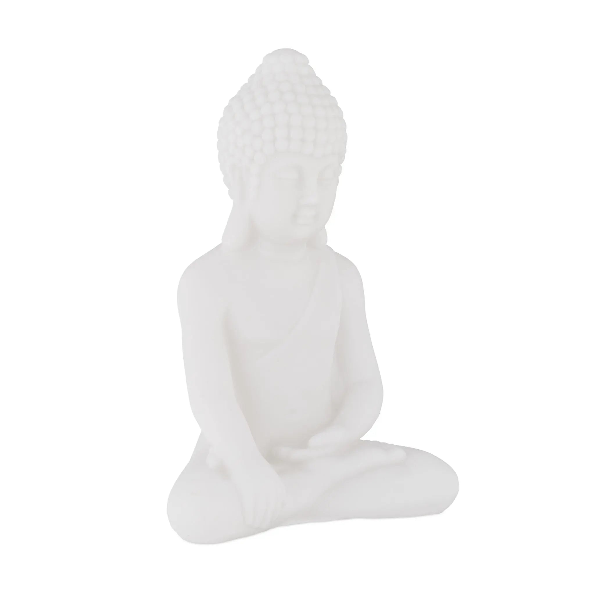 Buddha Figur 17cm Weiss von Relaxdays