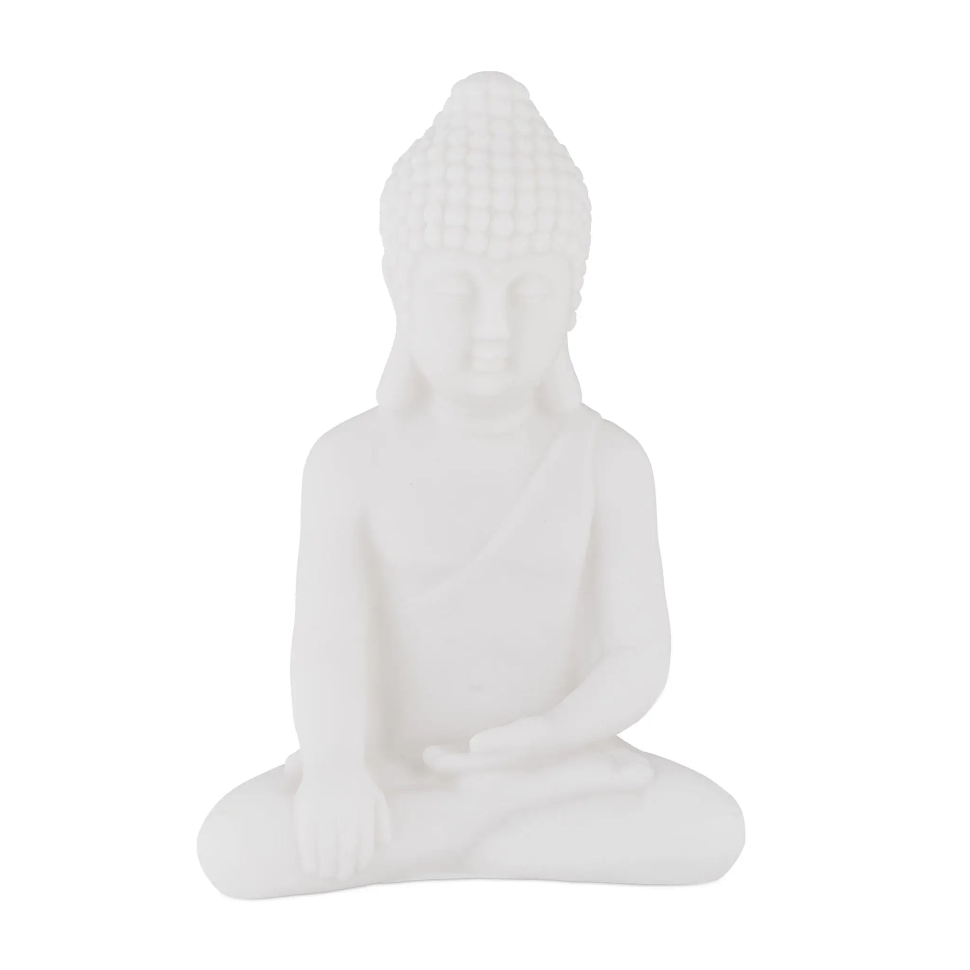 Buddha Figur 17cm Weiss von Relaxdays