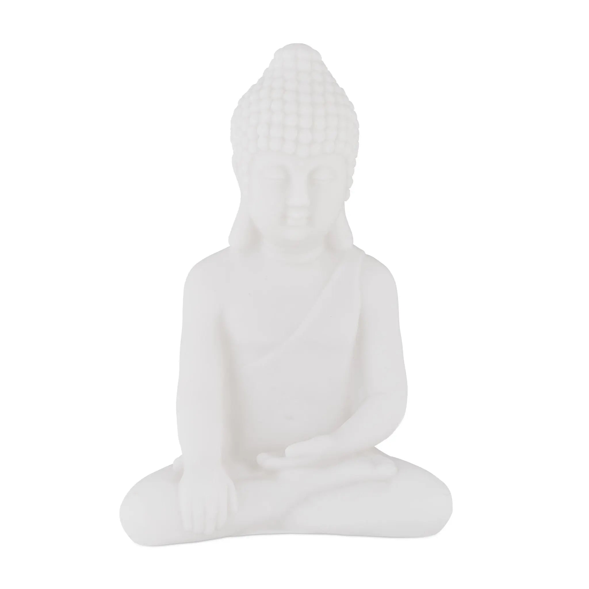 Buddha Figur 17cm Weiss von Relaxdays
