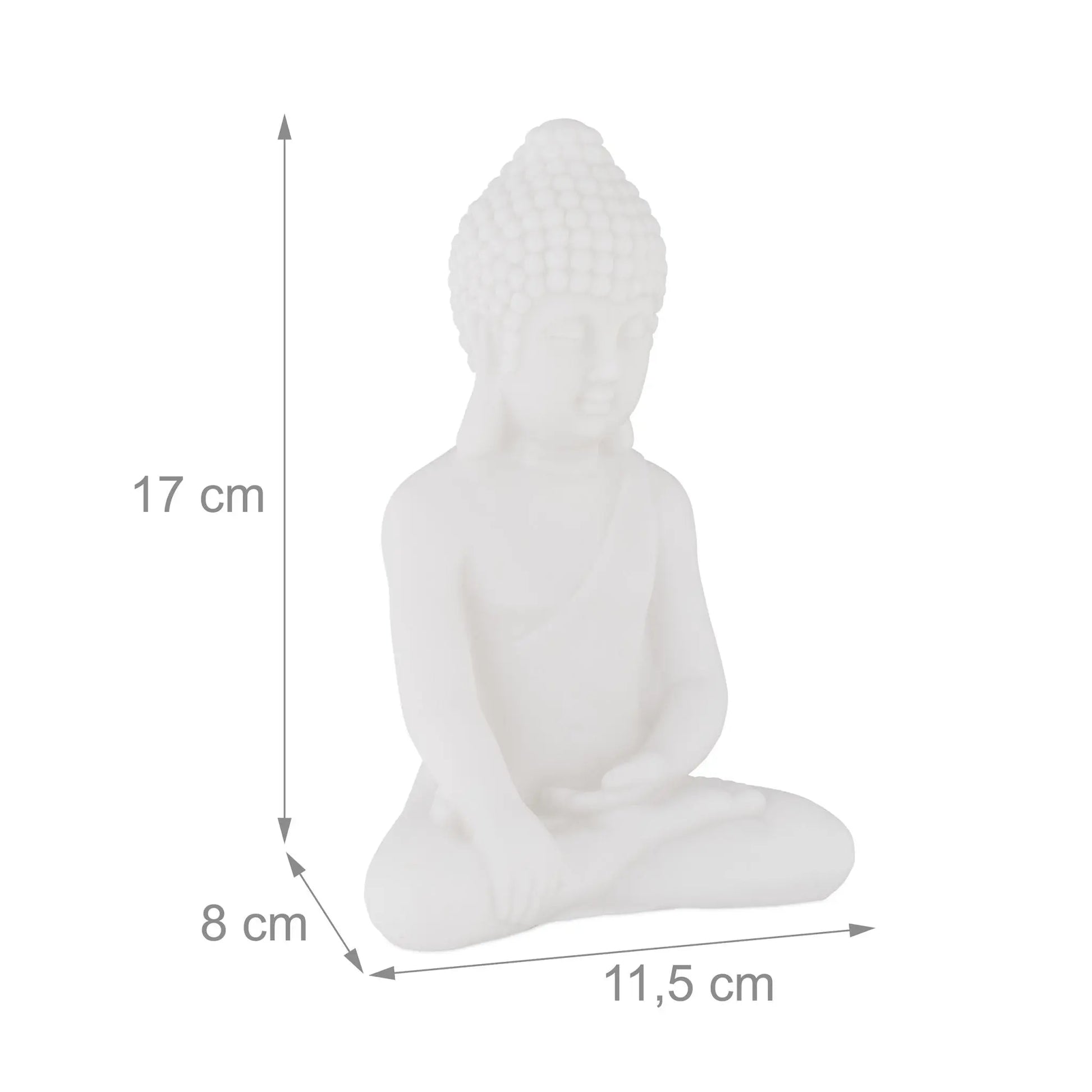 Buddha Figur 17cm Weiss von Relaxdays