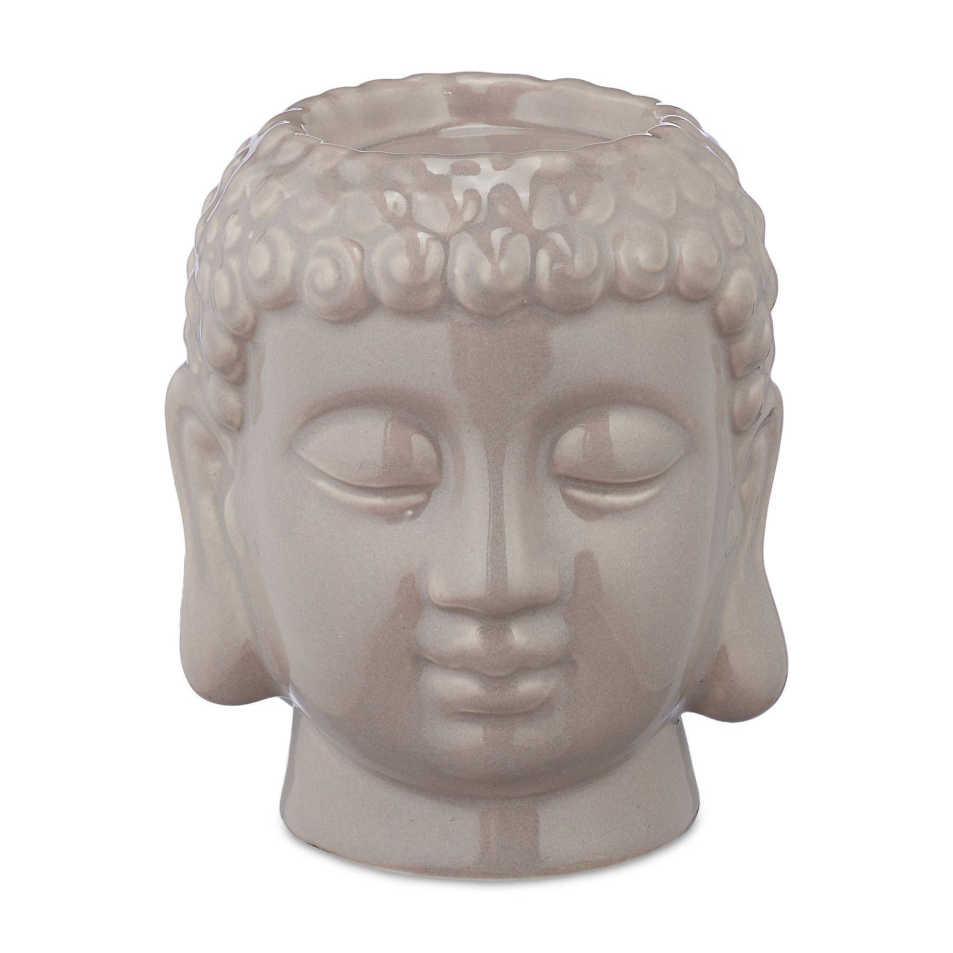 Buddha Teelichthalter Grau von Relaxdays