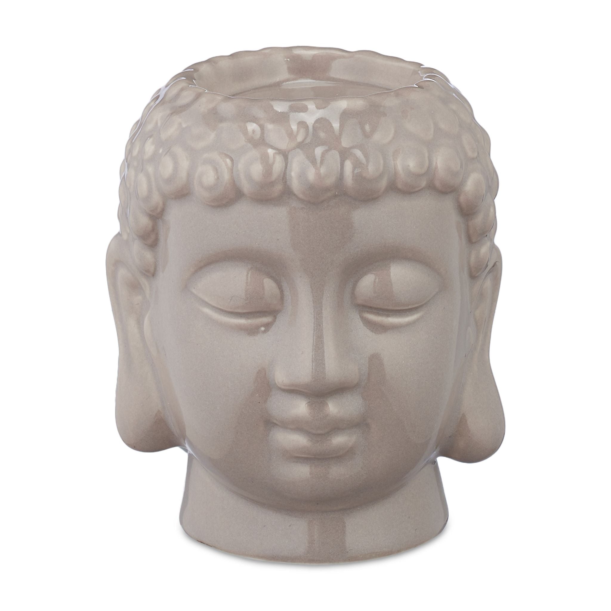 Buddha Teelichthalter Grau von Relaxdays