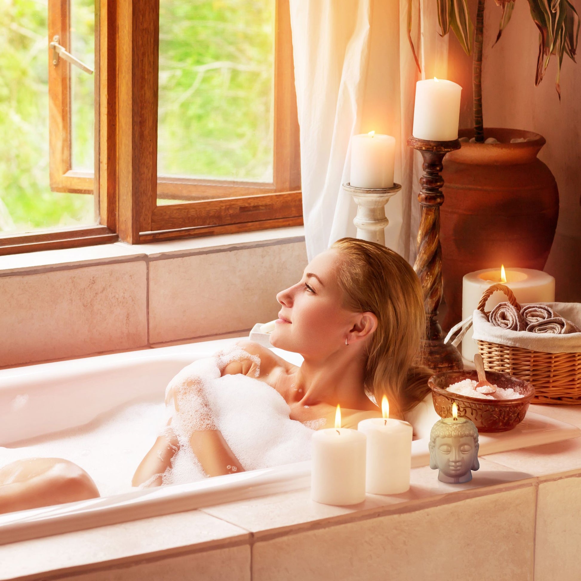Buddha Teelichthalter Grau von Relaxdays