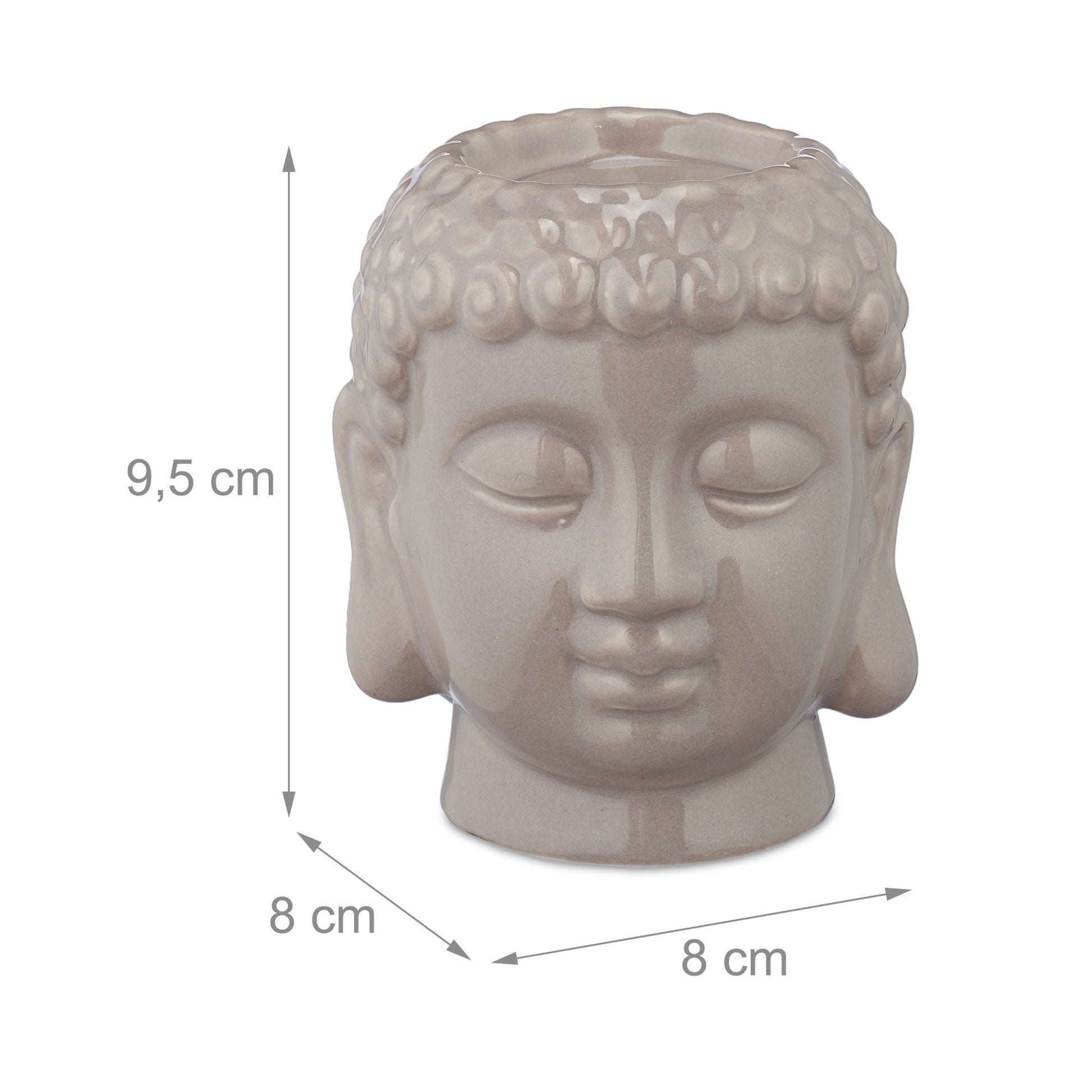 Buddha Teelichthalter Grau von Relaxdays