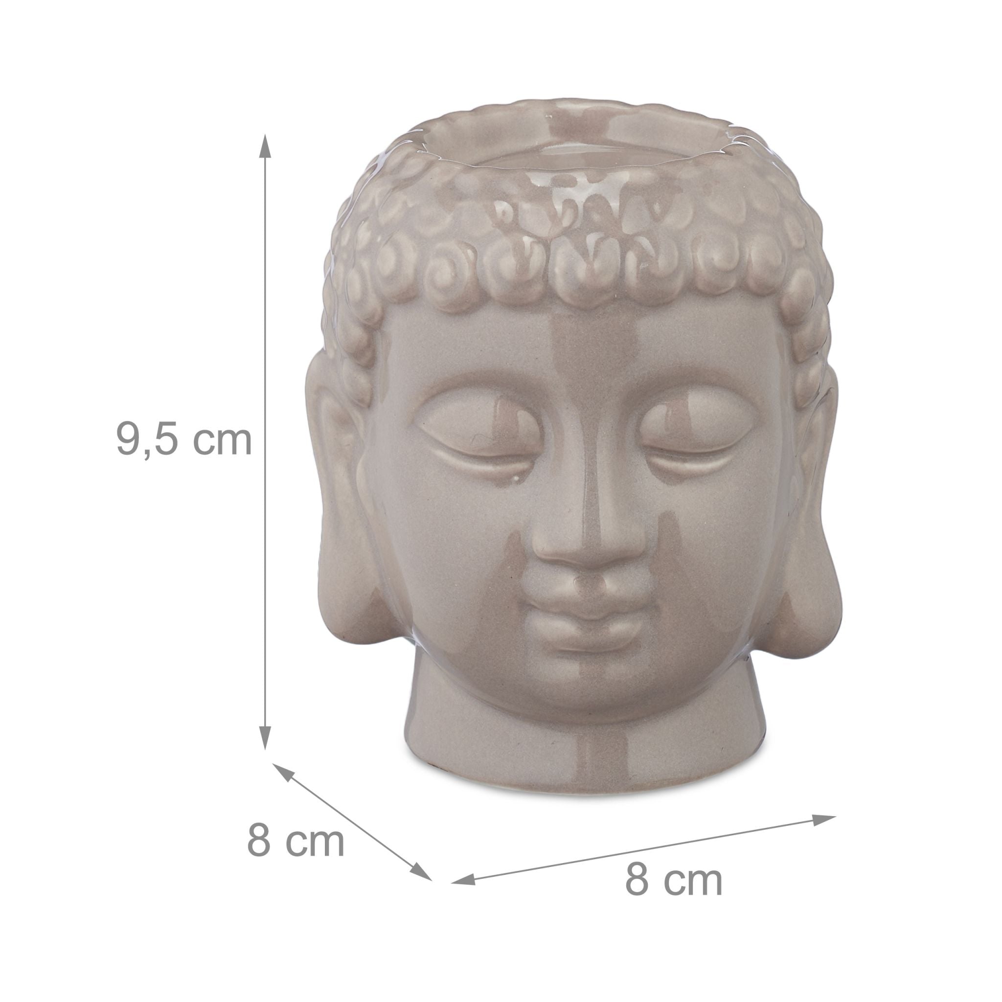 Buddha Teelichthalter Grau von Relaxdays