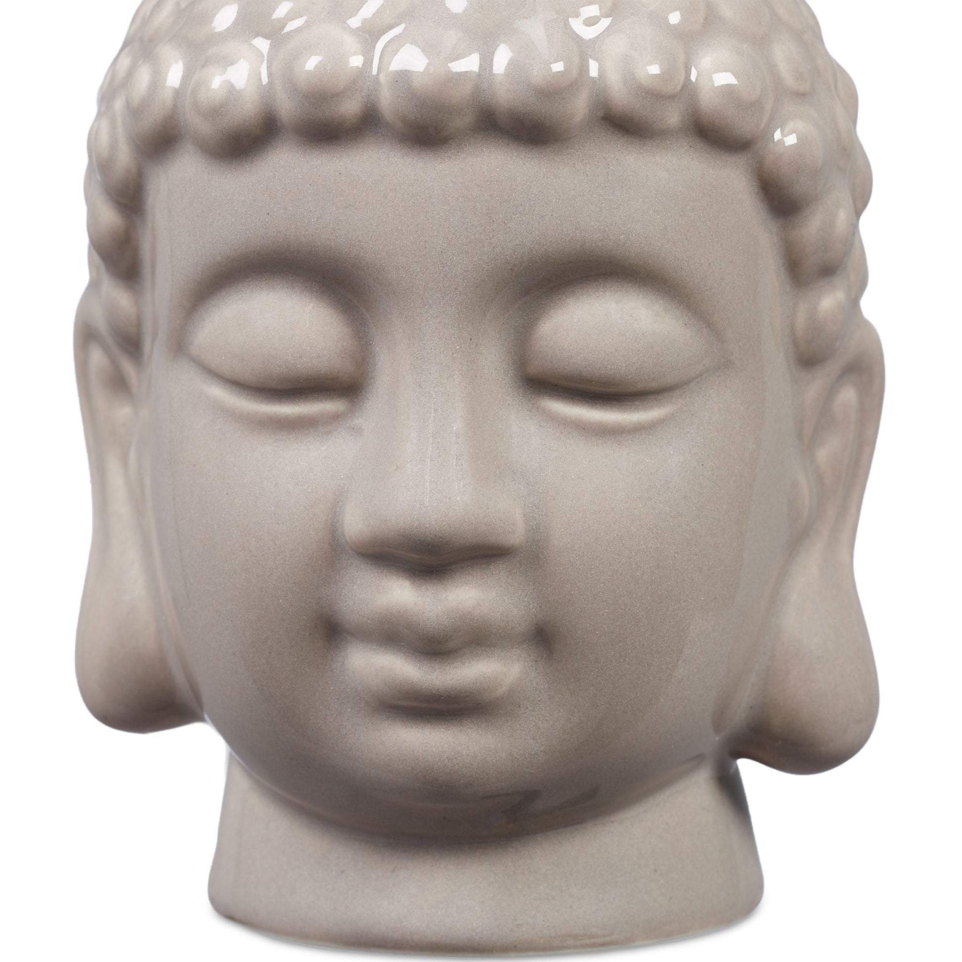 Buddha Teelichthalter Grau von Relaxdays