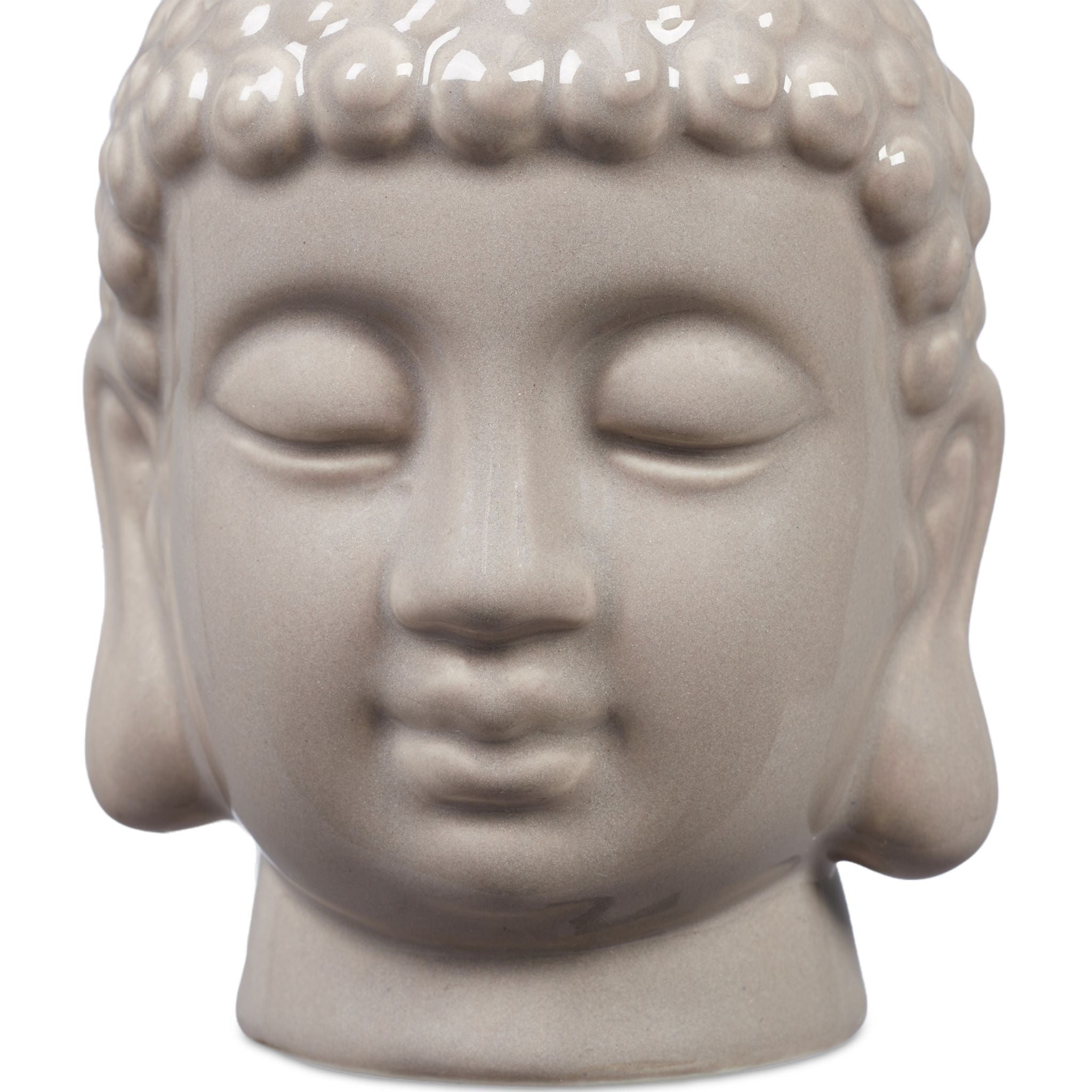 Buddha Teelichthalter Grau von Relaxdays
