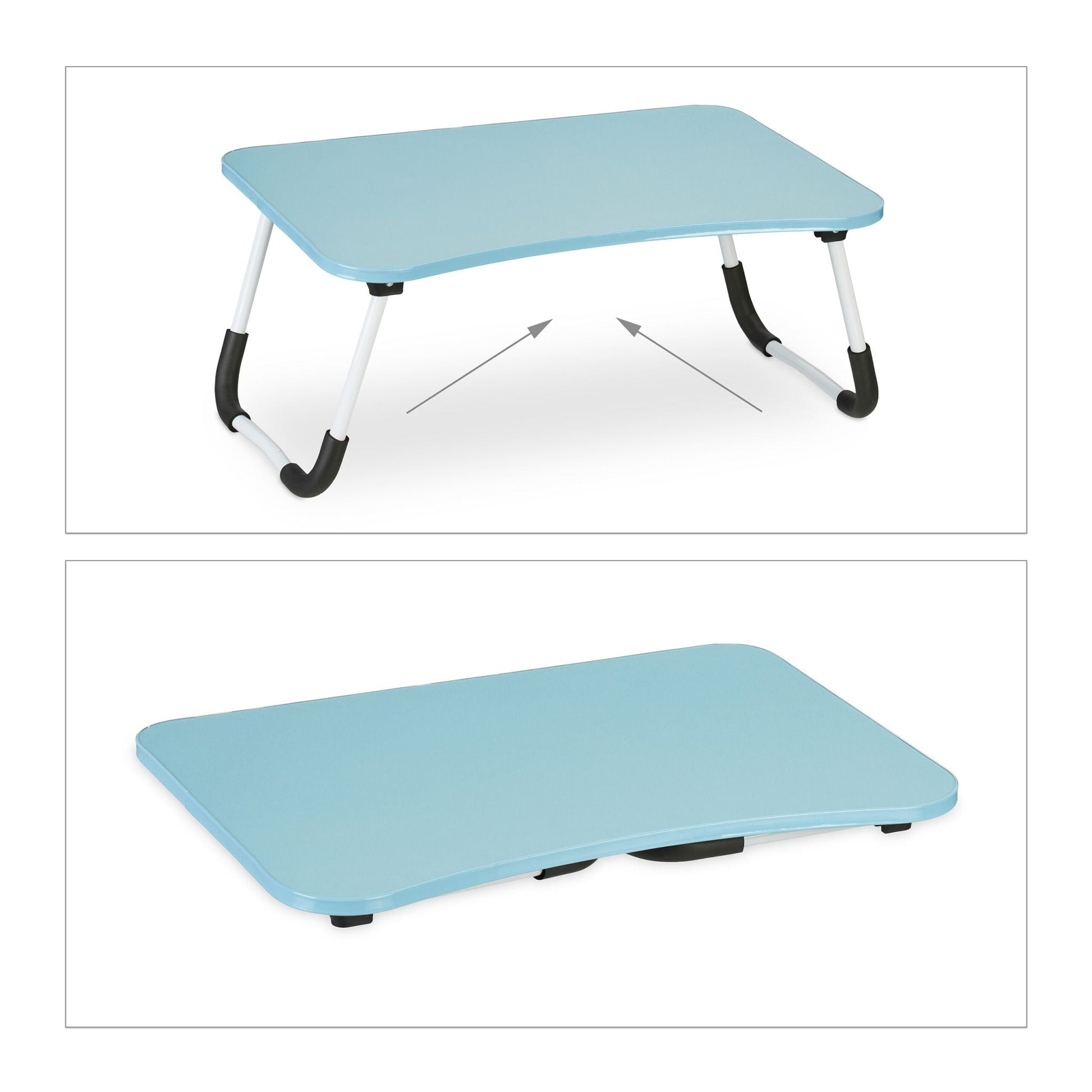 Hellblauer Laptoptisch Weiss-Hellblau-Schwarz von Relaxdays
