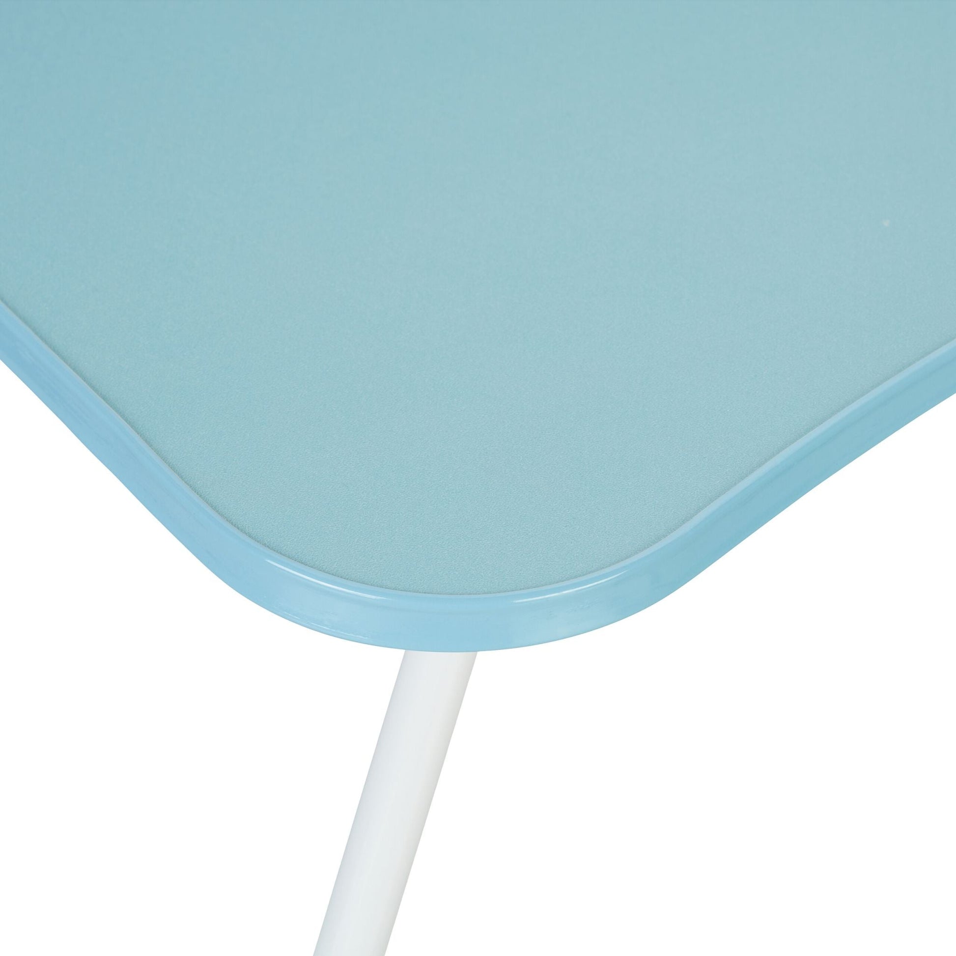 Hellblauer Laptoptisch Weiss-Hellblau-Schwarz von Relaxdays
