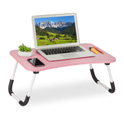 Laptoptisch Weiss-Pink-Schwarz von Relaxdays
