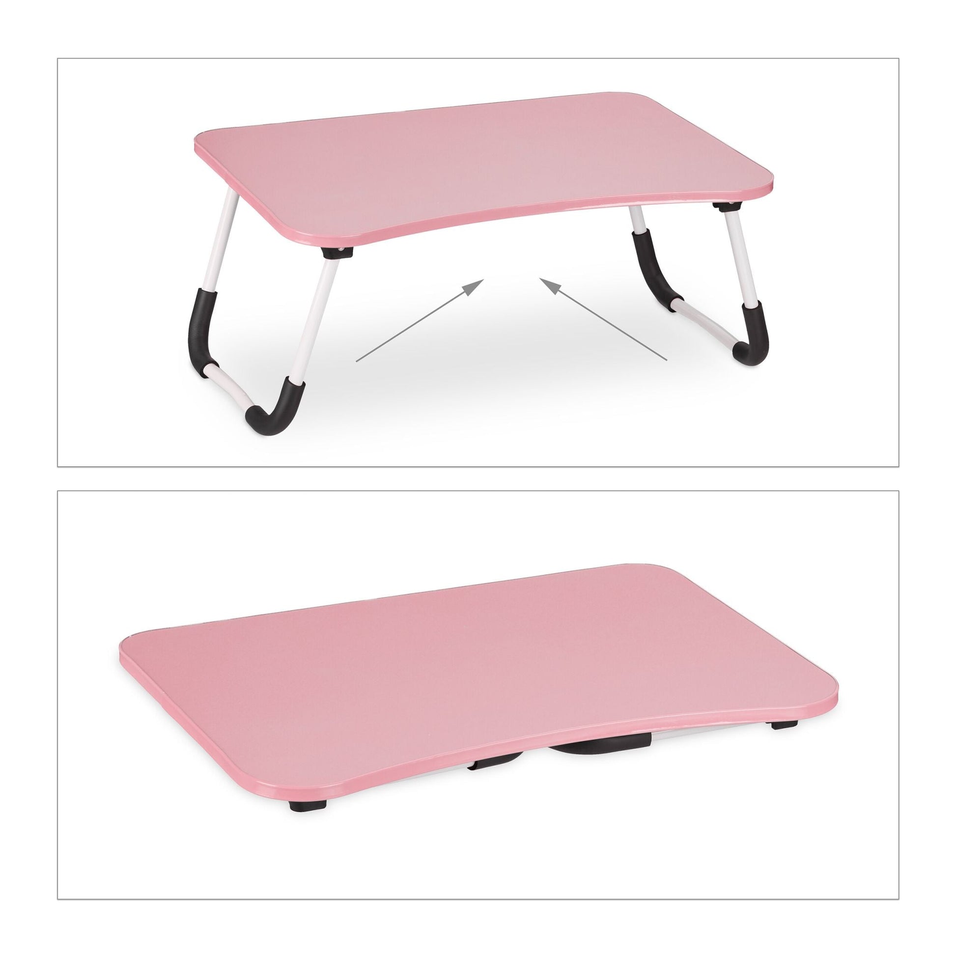 Laptoptisch Weiss-Pink-Schwarz von Relaxdays