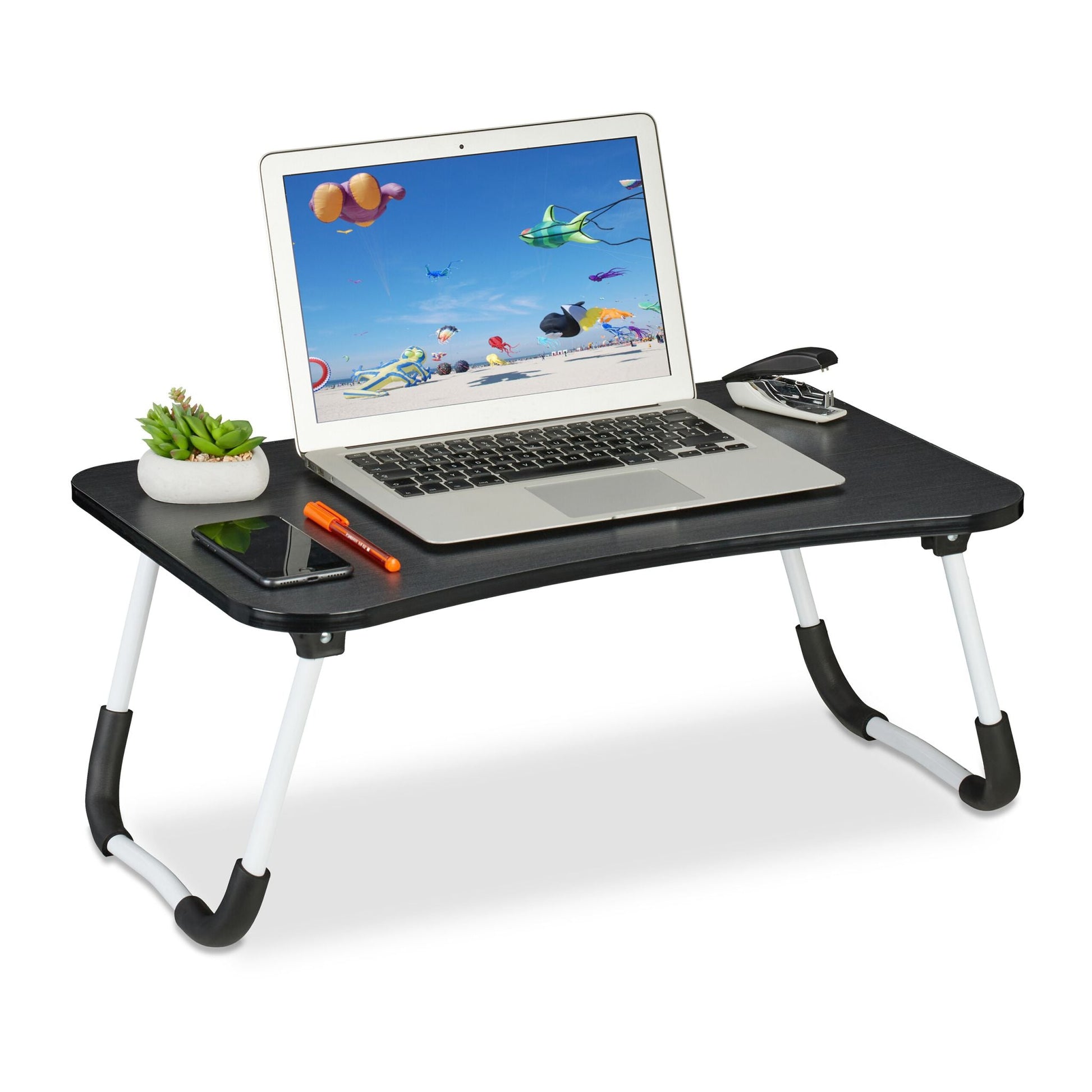 Laptoptisch Weiss-Schwarz von Relaxdays
