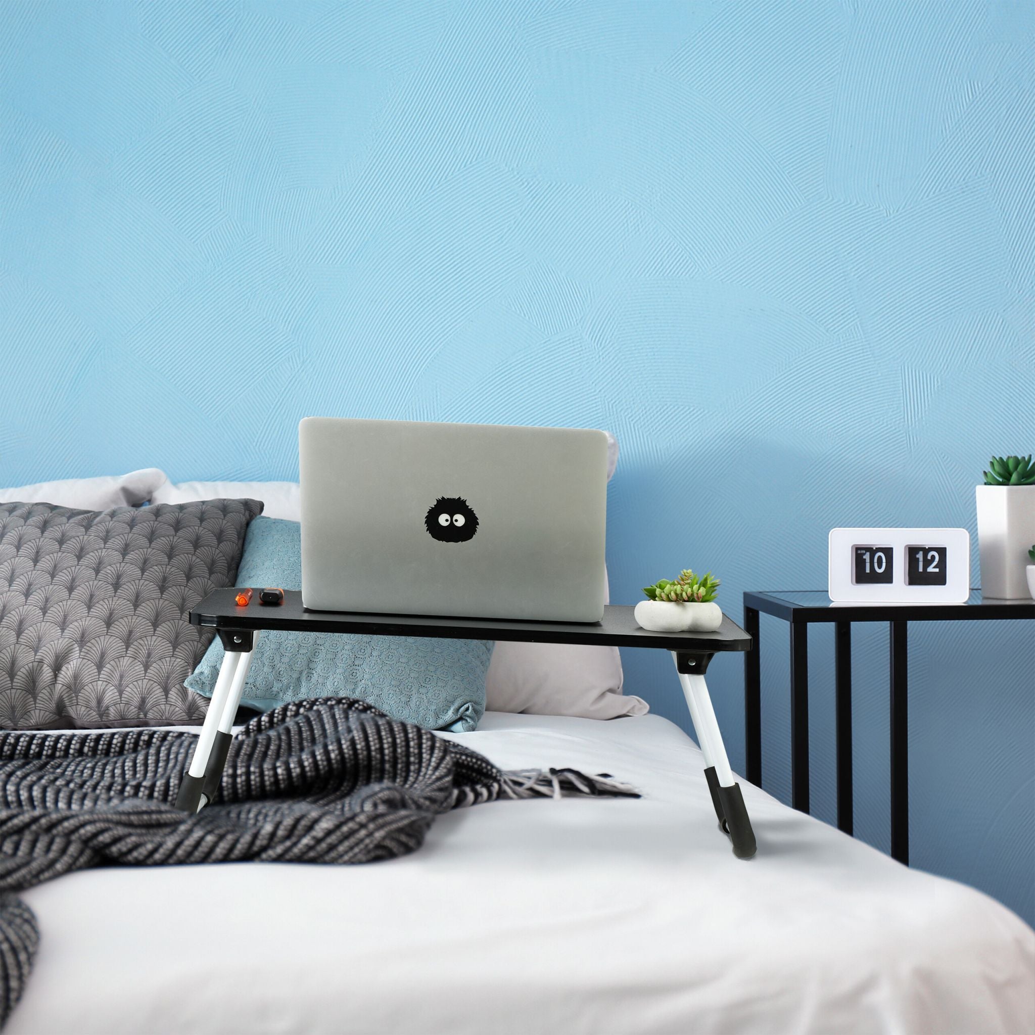 Laptoptisch Weiss-Schwarz von Relaxdays