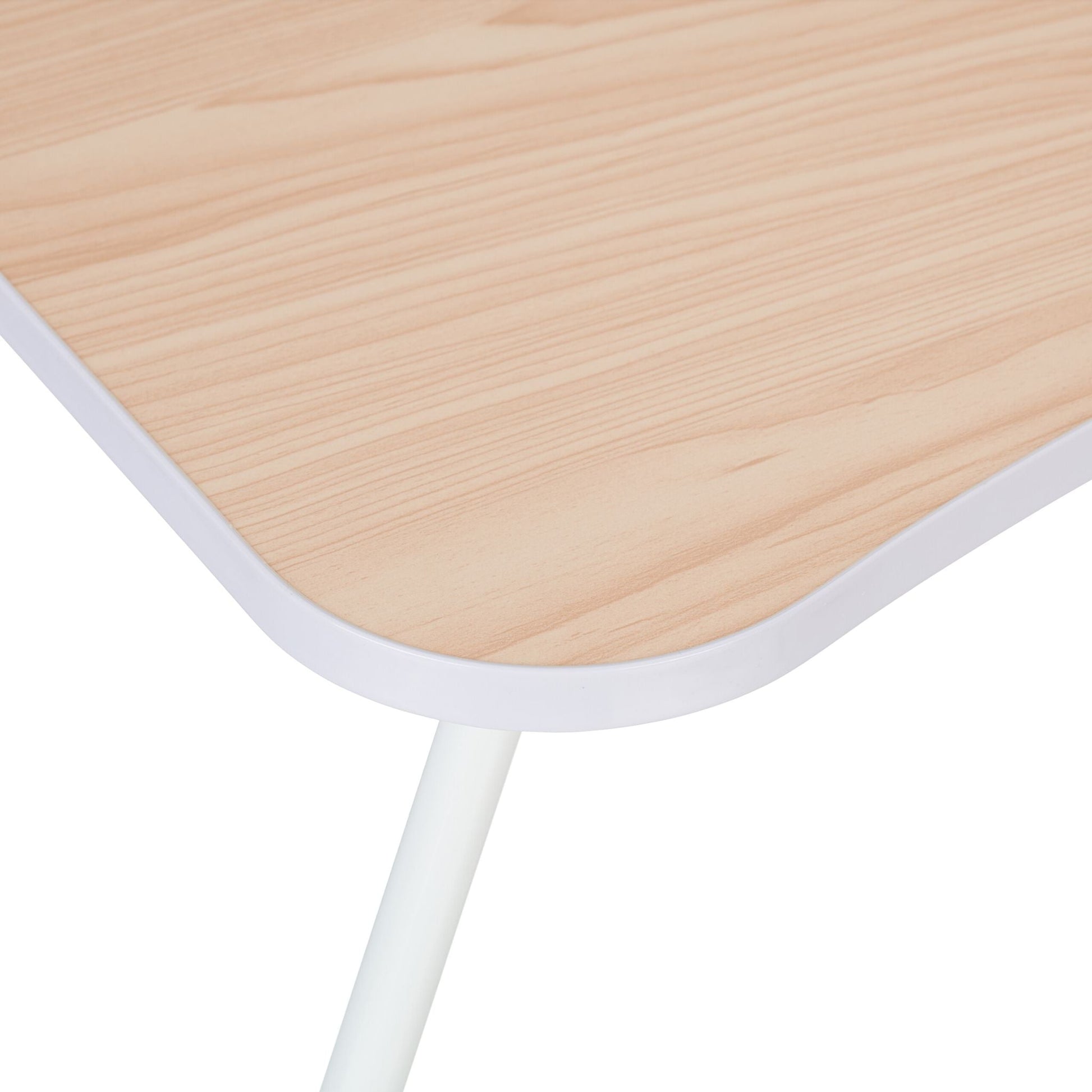 Laptoptisch in Holzoptik Weiss-Hellbraun-Schwarz von Relaxdays