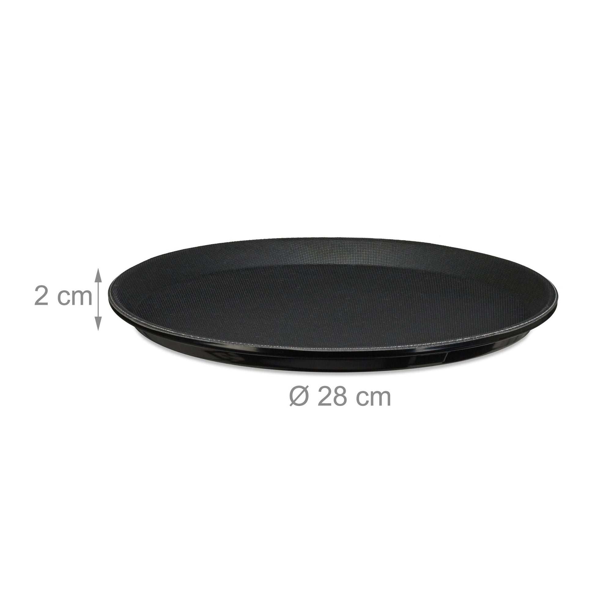 Rundes Gastro Serviertablett 3er-Set Schwarz von Relaxdays