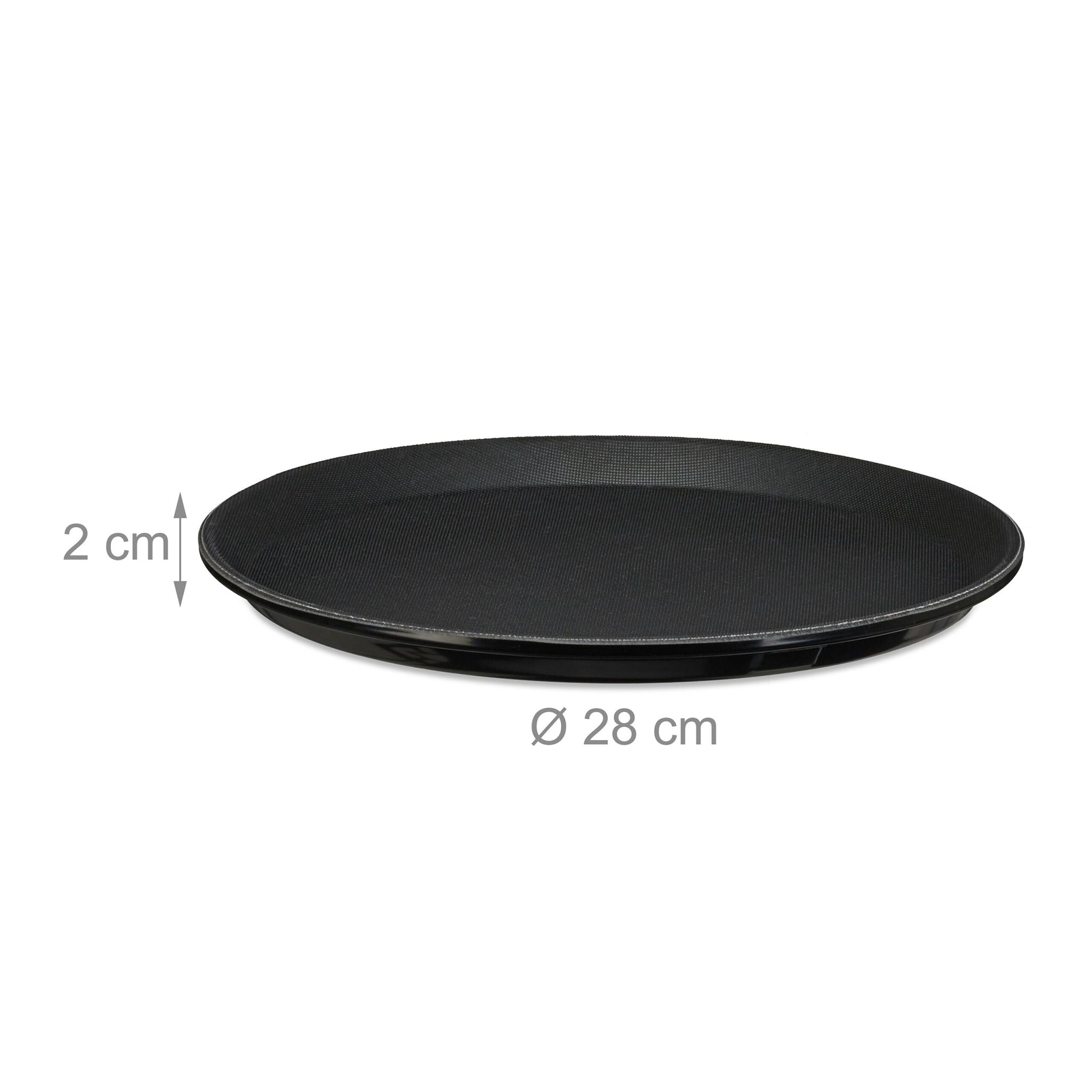Rundes Gastro Serviertablett 3er-Set Schwarz von Relaxdays