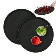 Rundes Gastro Serviertablett 2er-Set Schwarz von Relaxdays