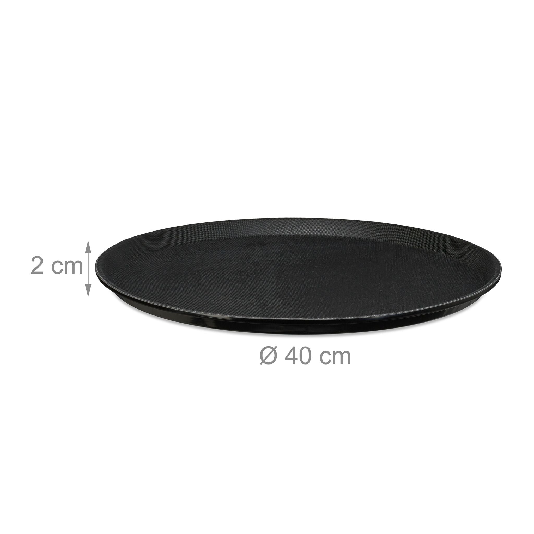 Rundes Gastro Serviertablett 2er-Set Schwarz von Relaxdays