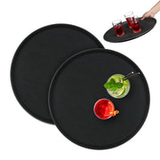 Rundes Gastro Serviertablett 2er-Set Schwarz von Relaxdays