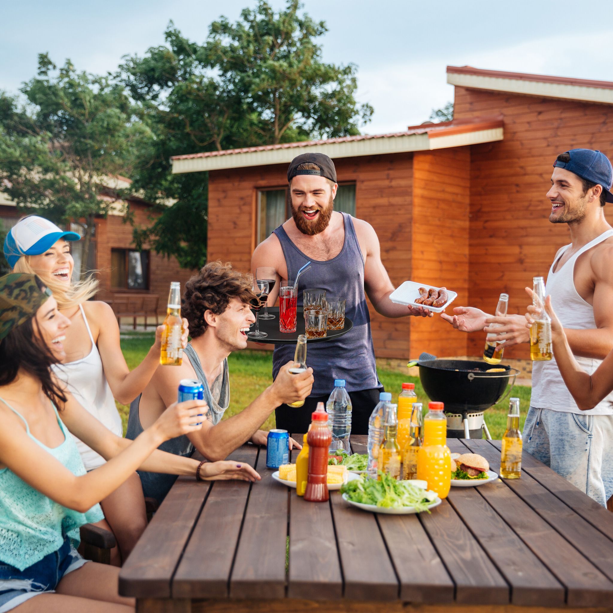 Rundes Gastro Serviertablett 2er-Set Schwarz von Relaxdays