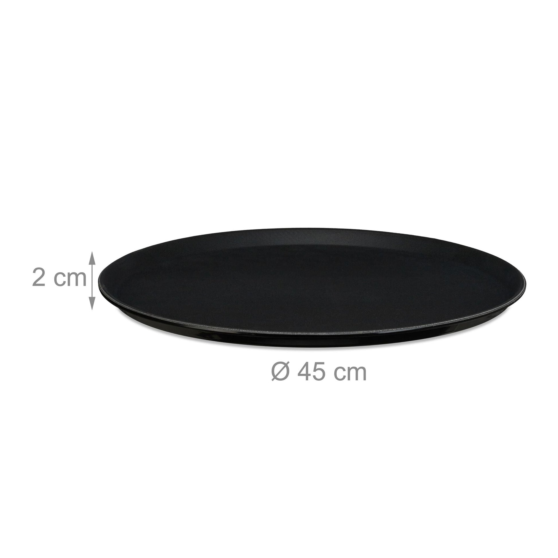 Rundes Gastro Serviertablett 2er-Set Schwarz von Relaxdays