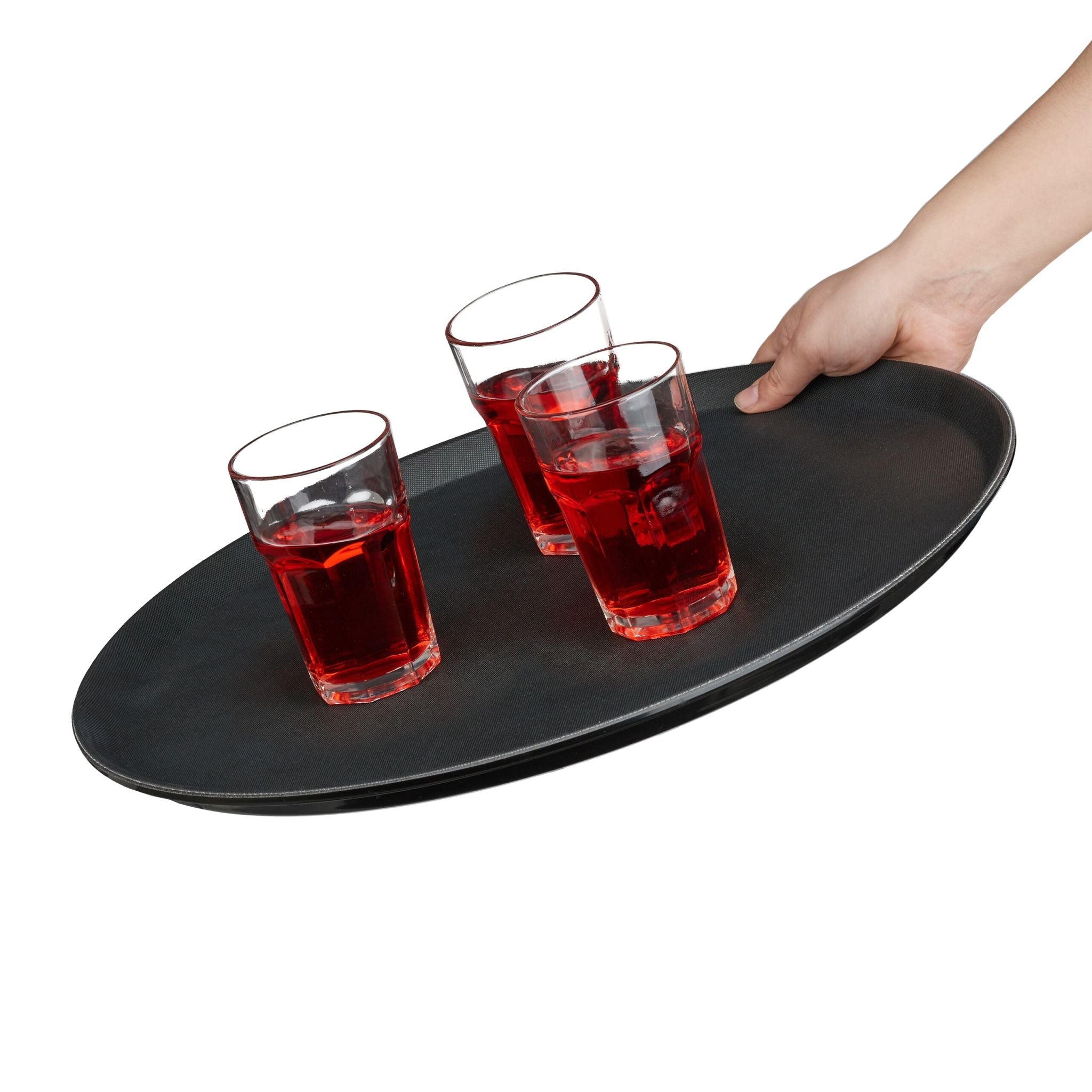 Rundes Gastro Serviertablett 2er-Set Schwarz von Relaxdays