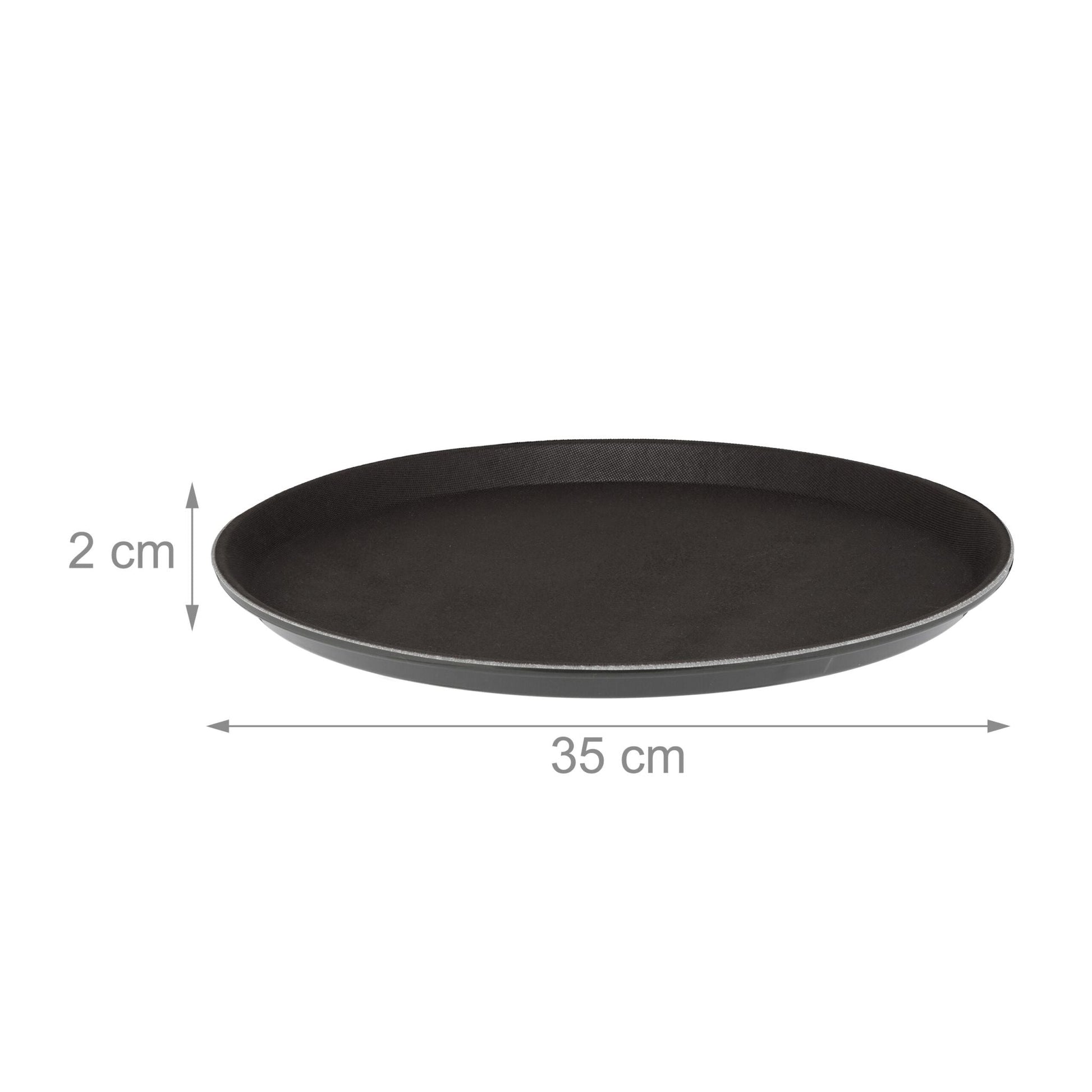 Rundes Gastro Serviertablett 3er-Set Schwarz von Relaxdays