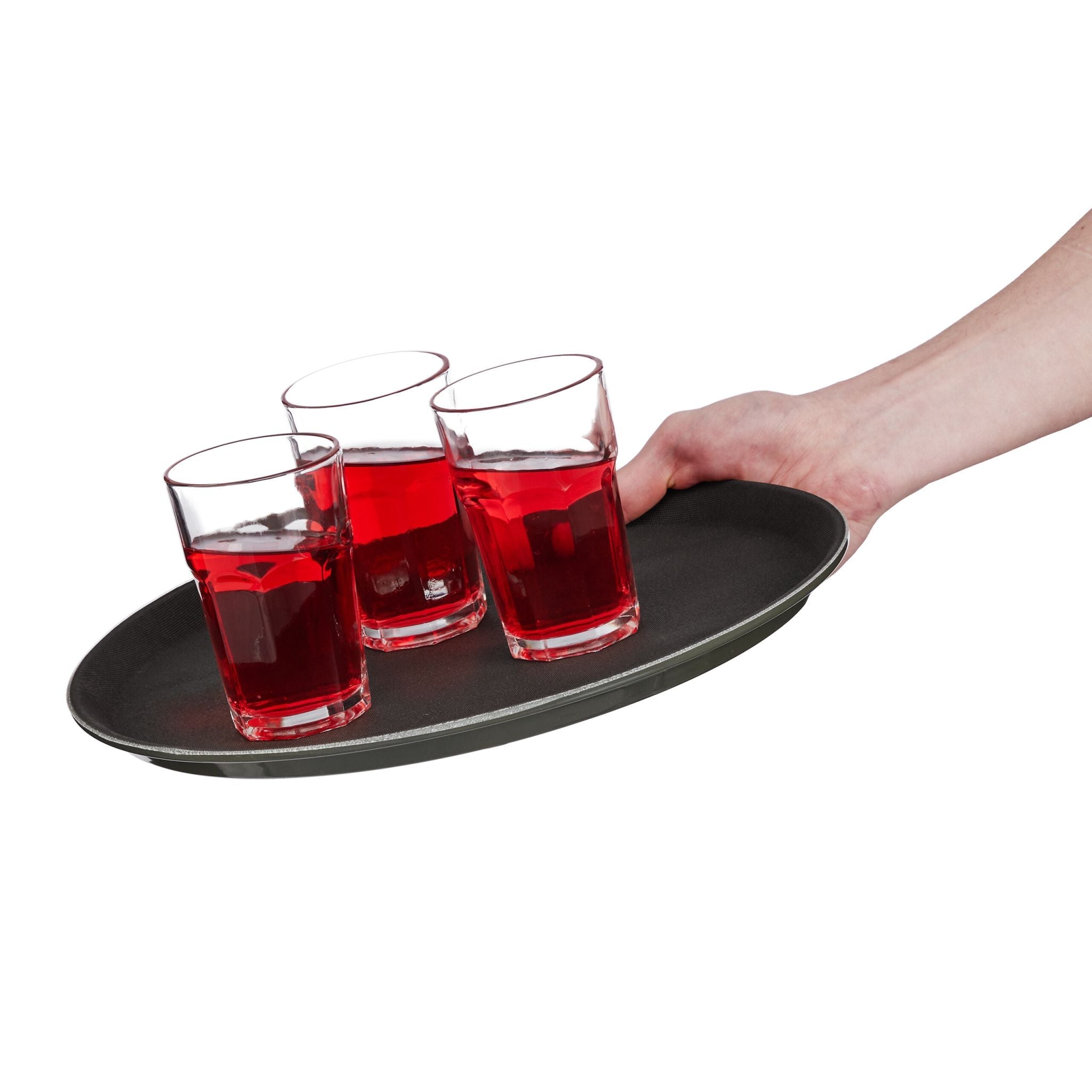 Rundes Gastro Serviertablett 3er-Set Schwarz von Relaxdays