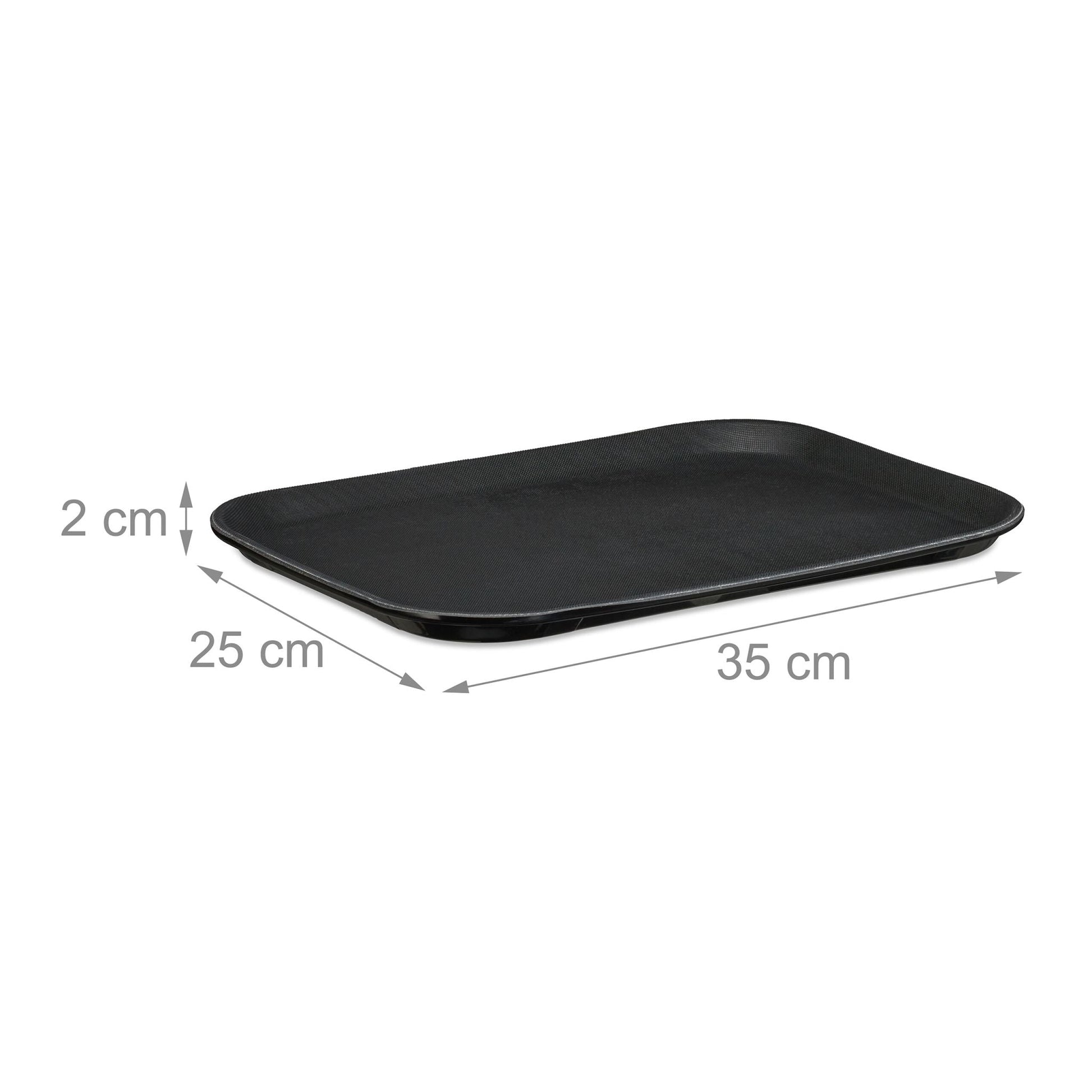 Gastro Serviertablett 3er-Set Schwarz von Relaxdays