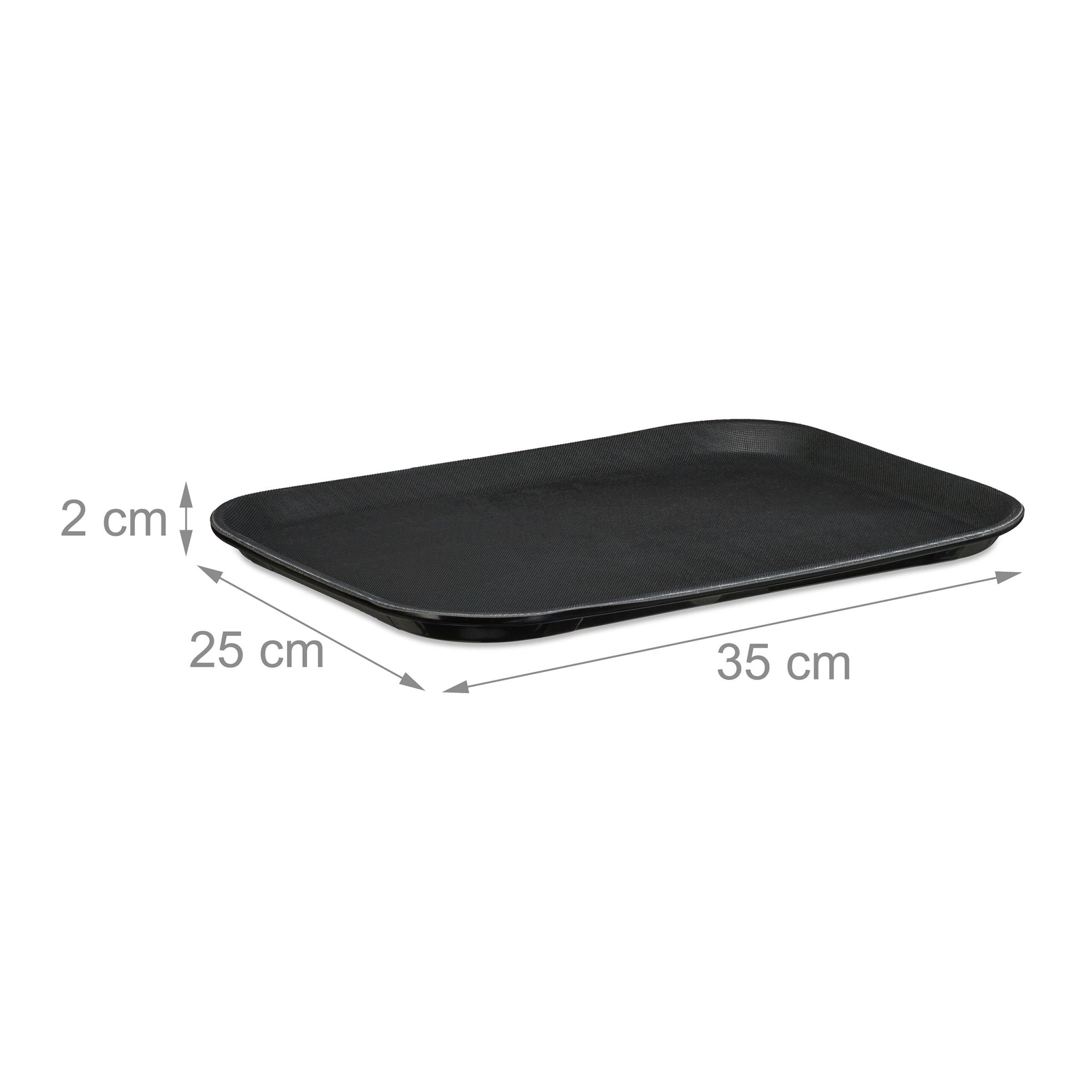 Gastro Serviertablett 3er-Set Schwarz von Relaxdays