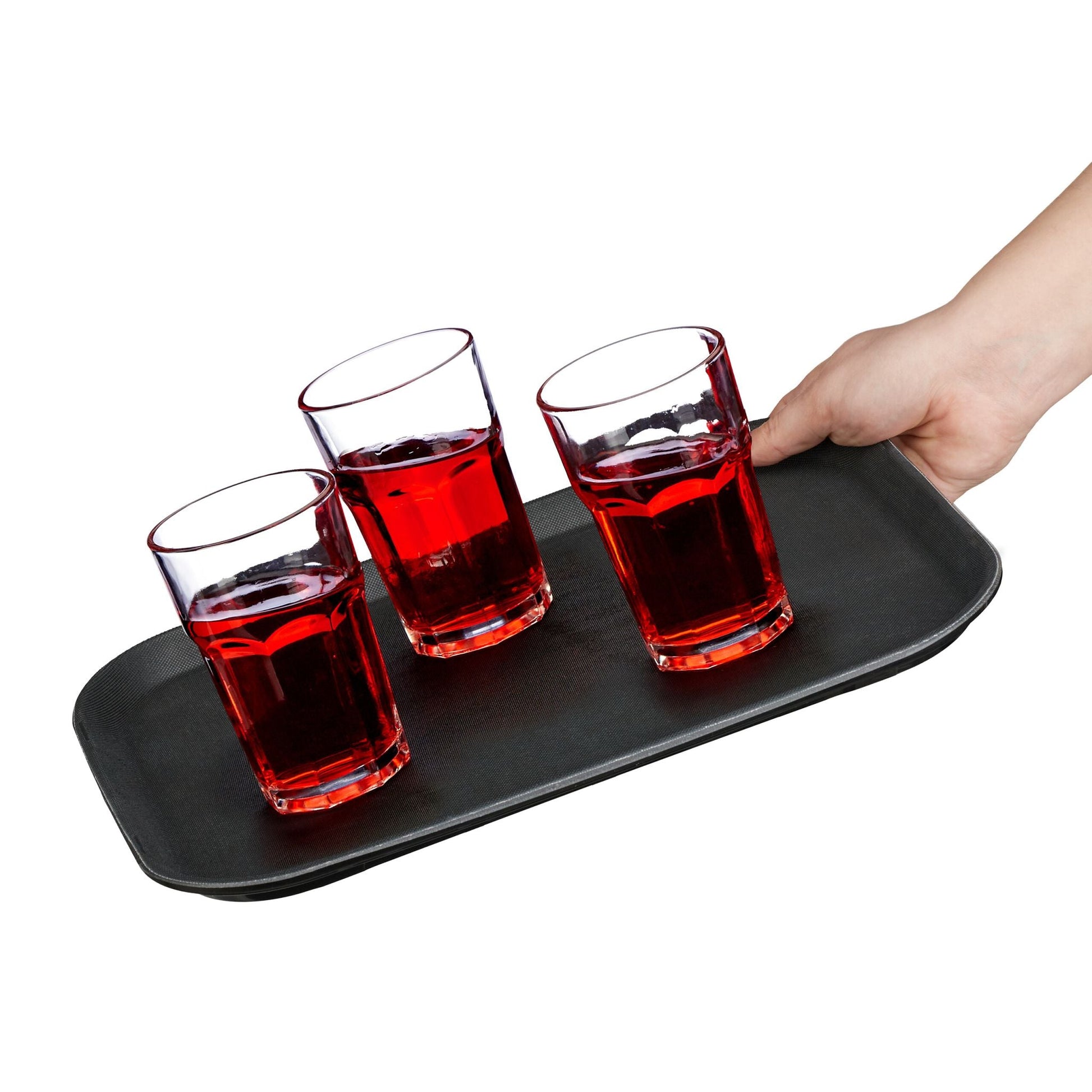 Gastro Serviertablett 3er-Set Schwarz von Relaxdays