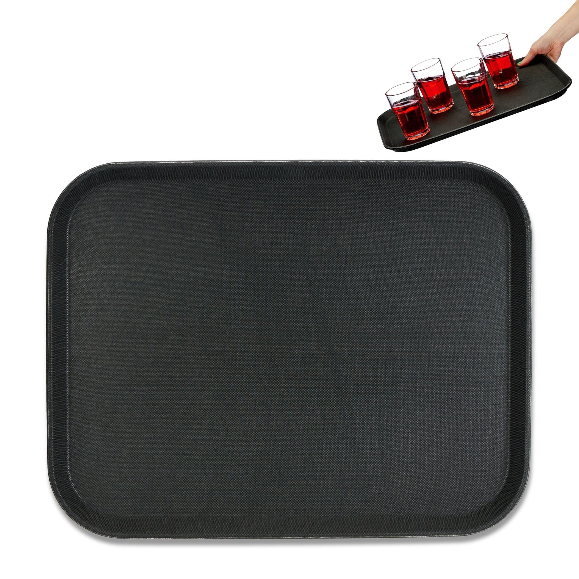 Gastro Serviertablett 2er-Set Schwarz von Relaxdays